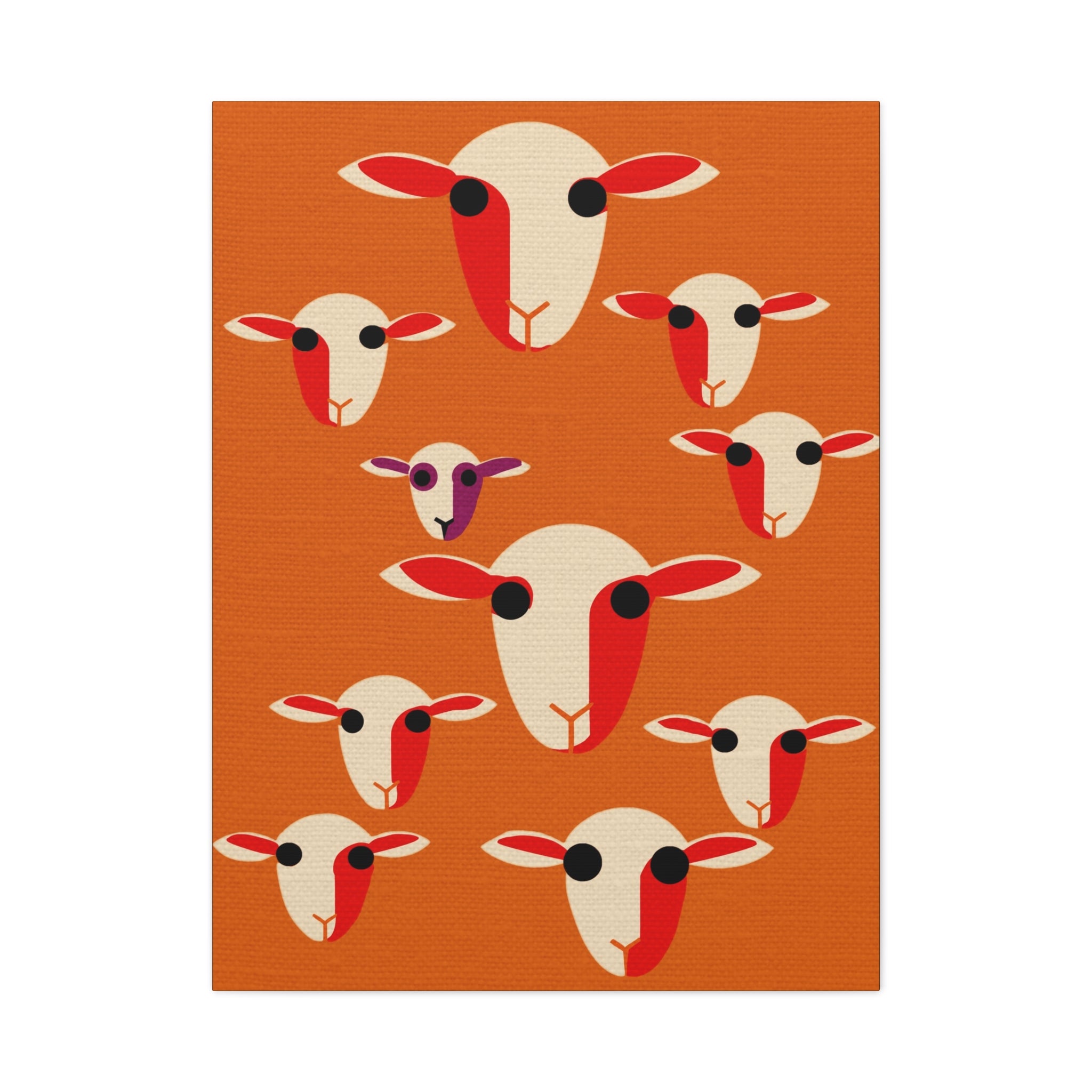 Midwest Modern Abstract Black Sheep Pop Art Print - Matte Canvas, Stretched, 1.25" -  home decor, wall art, pop art, sheep