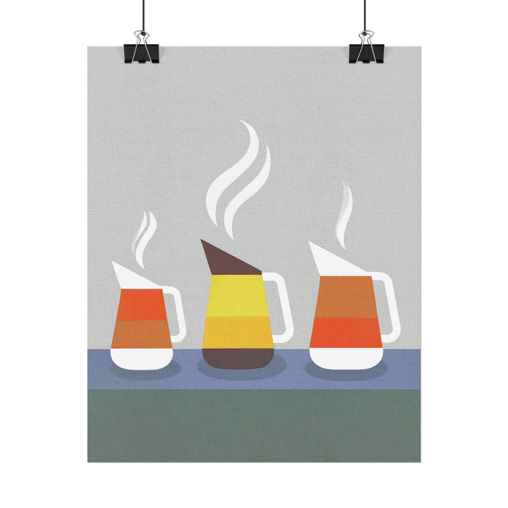 Danish Modern Inspired Coffee Pot Art Print Rolled Poster | Wall Art, Midwest Mod, Danish Modern, Coffee, Coffee Pot