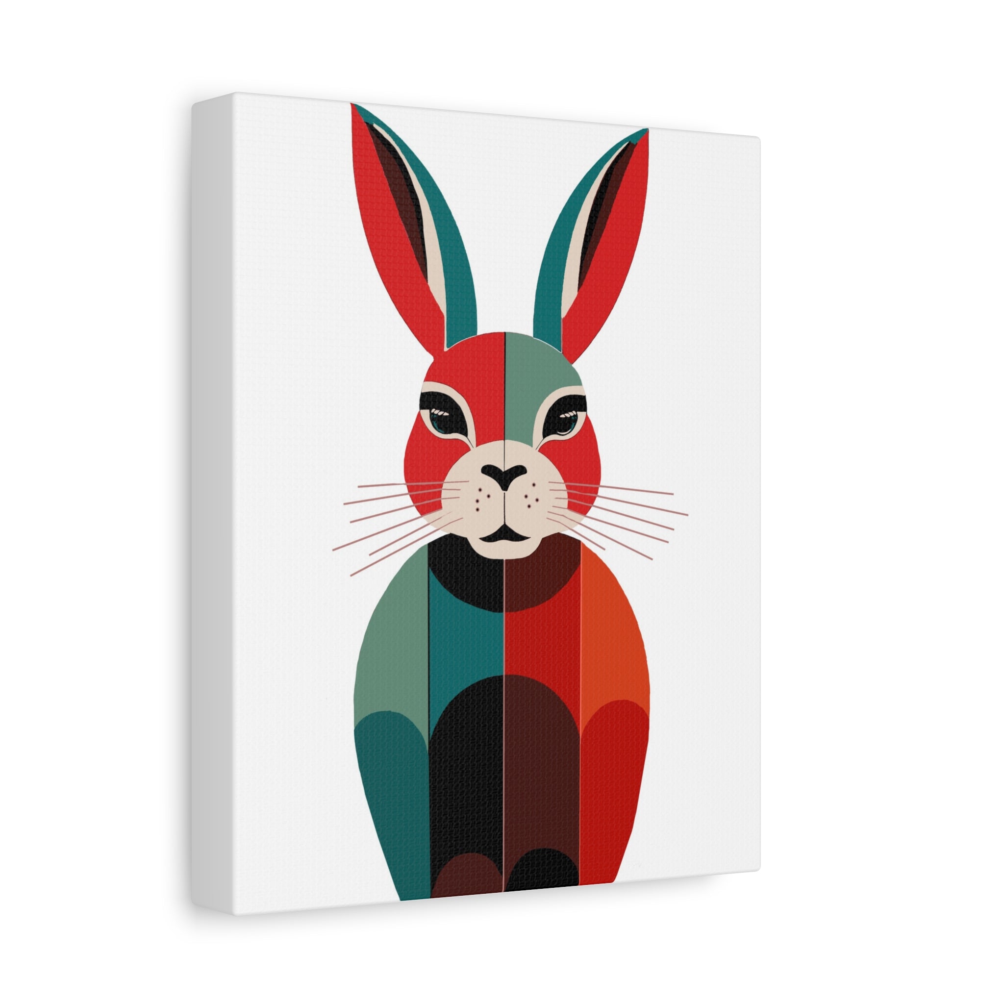 Modern Graphic Art Print Mod Inspired Bunny Rabbit - Matte Canvas, Stretched, 1.25"