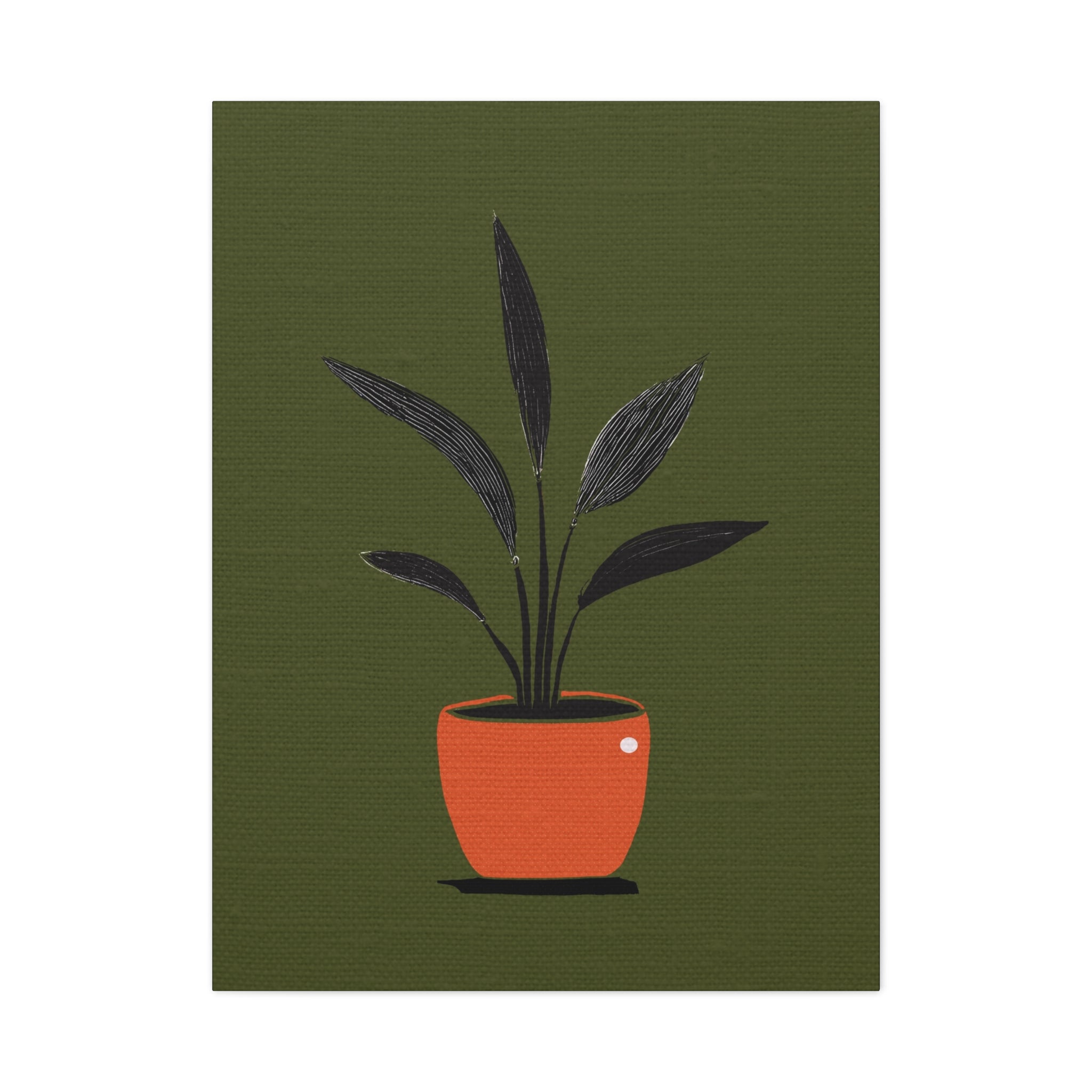 Midwest Modern House Plant Noir Print #2 - Matte Canvas, Stretched, 1.25" -  home decor, wall art, mod, mcm, plants