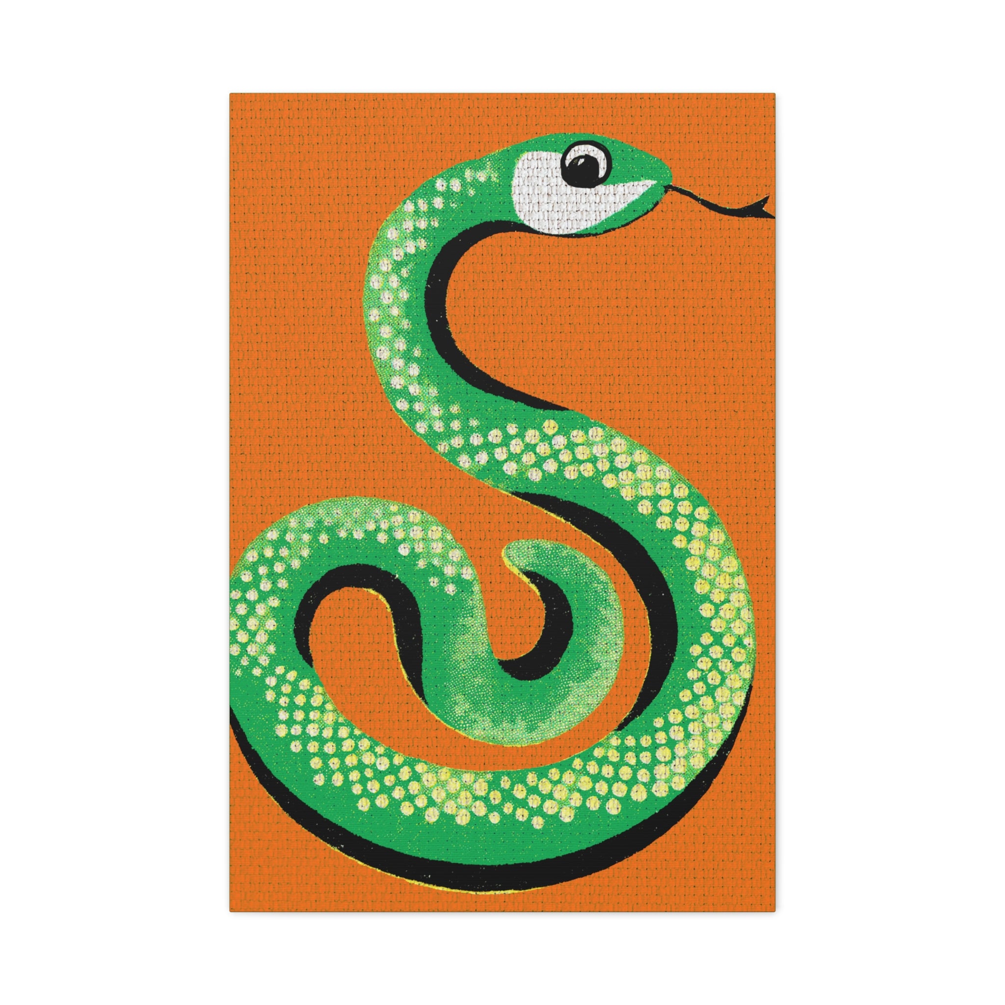 Retro Snake Pop Art Print -Matte Canvas, Stretched, 1.25"