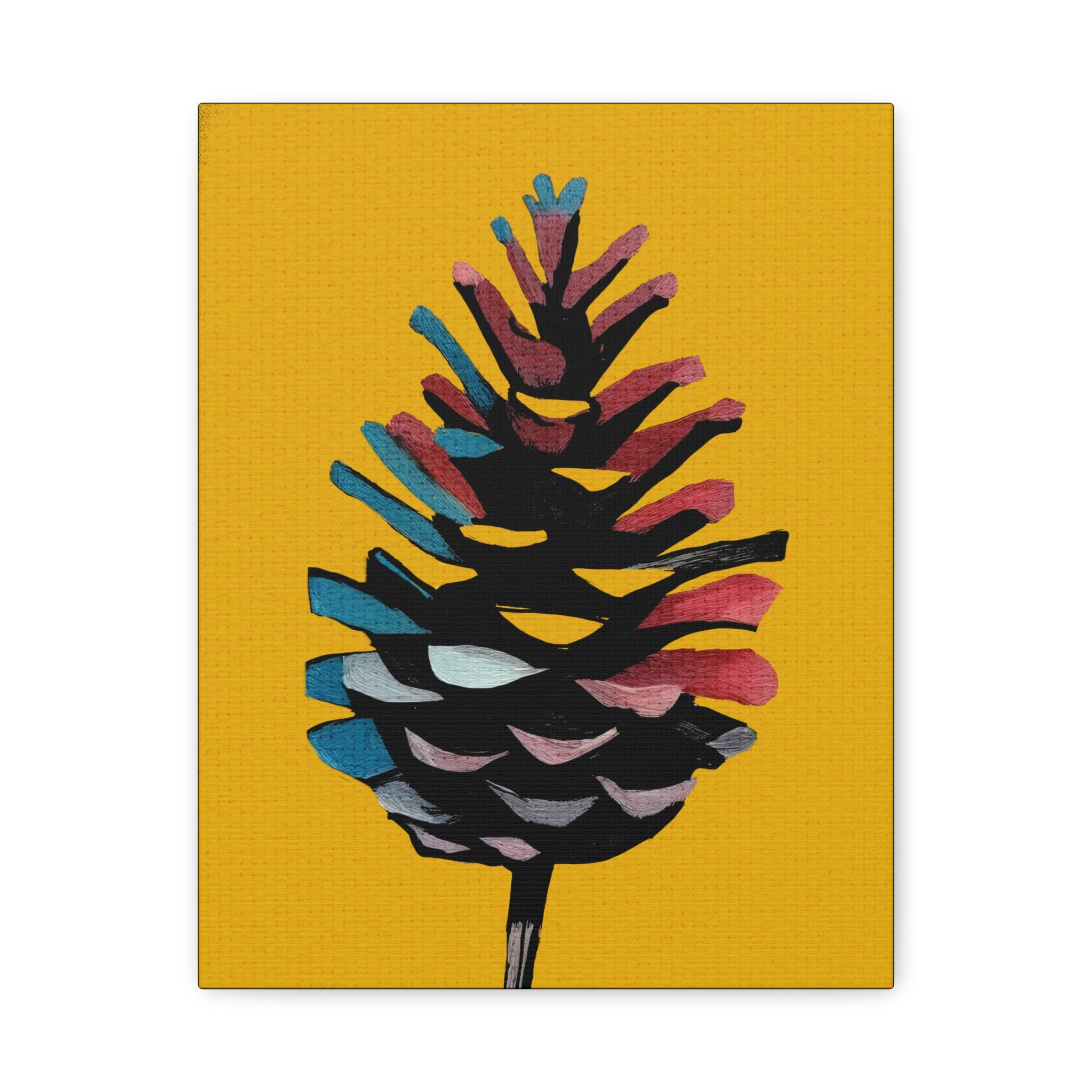 Midwest Mod Holiday Abstract Pinecone No. 2 - Matte Canvas, Stretched, 1.25", holiday decor, pinecones, nature, autumn, fall, winter
