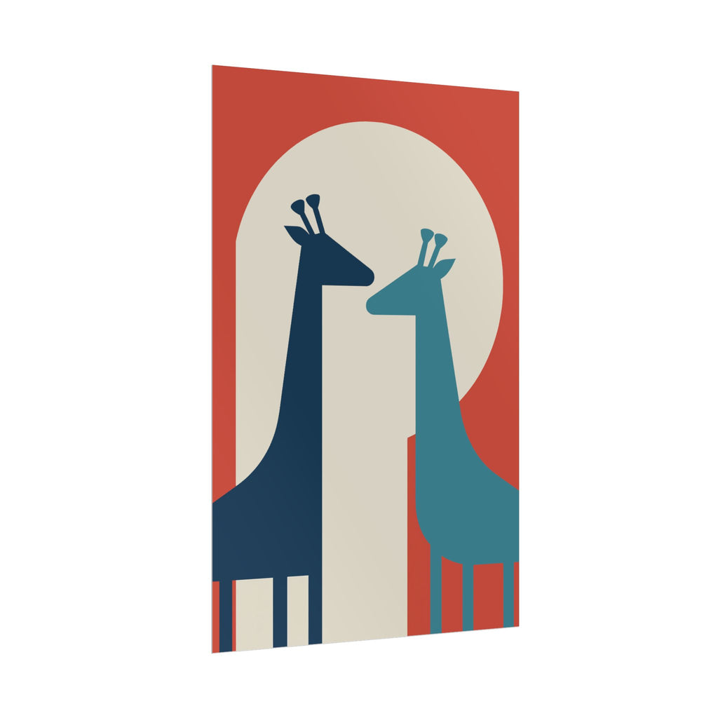 Animal Love Print Giraffes Only Rolled Poster - Animals, Giraffe, Valentines Day, Nature, Love