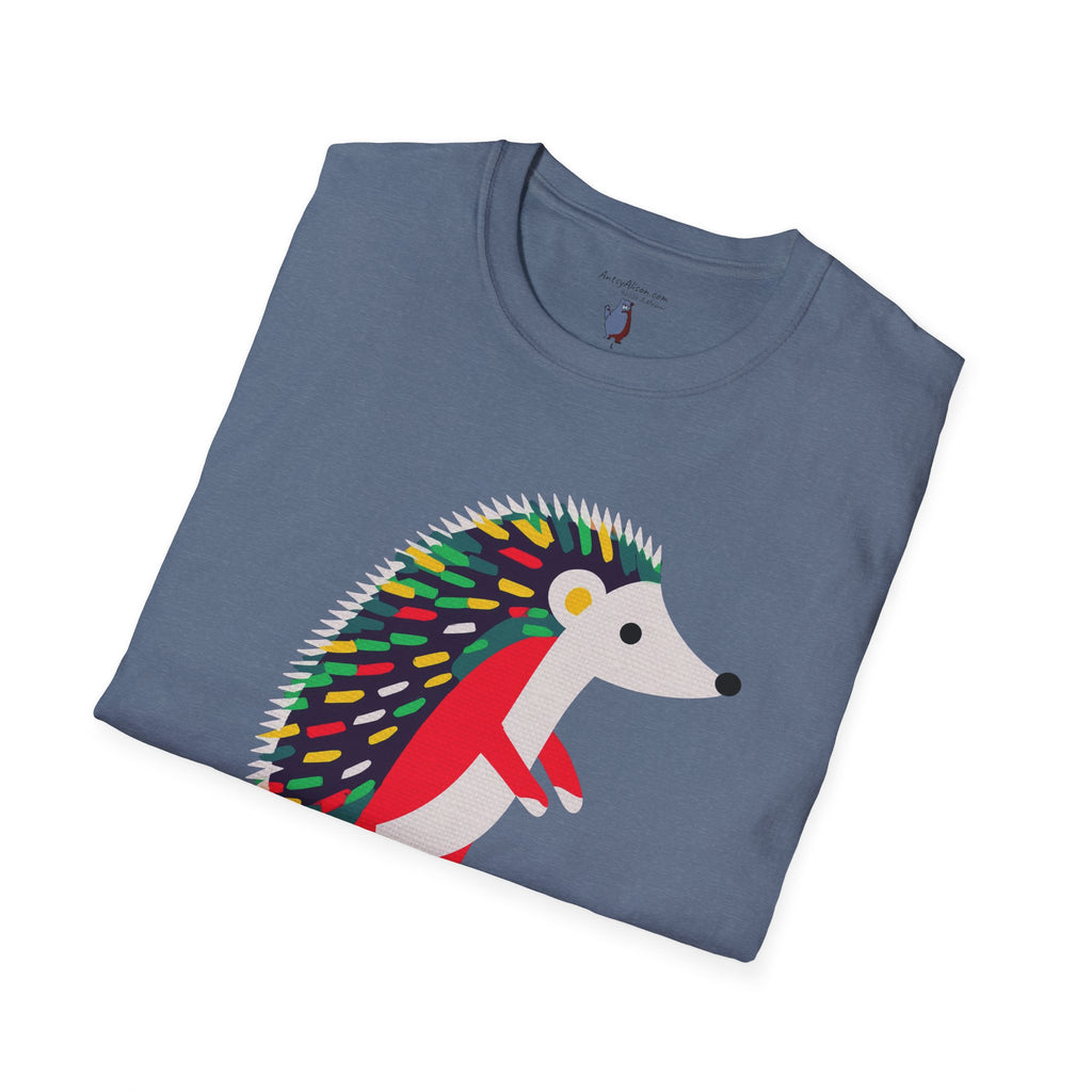 Midwest Modern Pop Icon Cutest Little Hedgehog - 100% Cotton Graphic Tee - animal lovers, cute, hedgehog, red