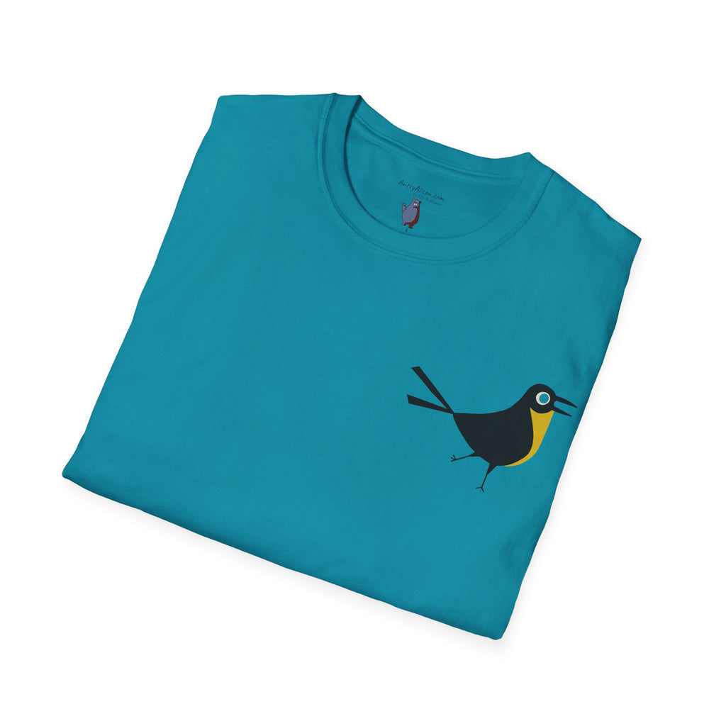 Midwest Modern Pop Icon Happy Bird - 100% Cotton Graphic Tee - animal lovers, bird, mood, happy, aviary