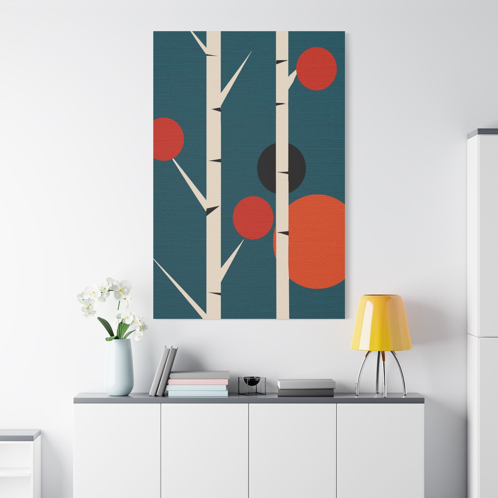 Modern MCM Birch Trees - Matte Canvas, Stretched, 1.25"
