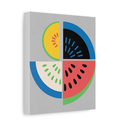 Mod Vibrant Fresh Summer Fruit Graphic Art Print - Matte Canvas, Stretched, 1.25"