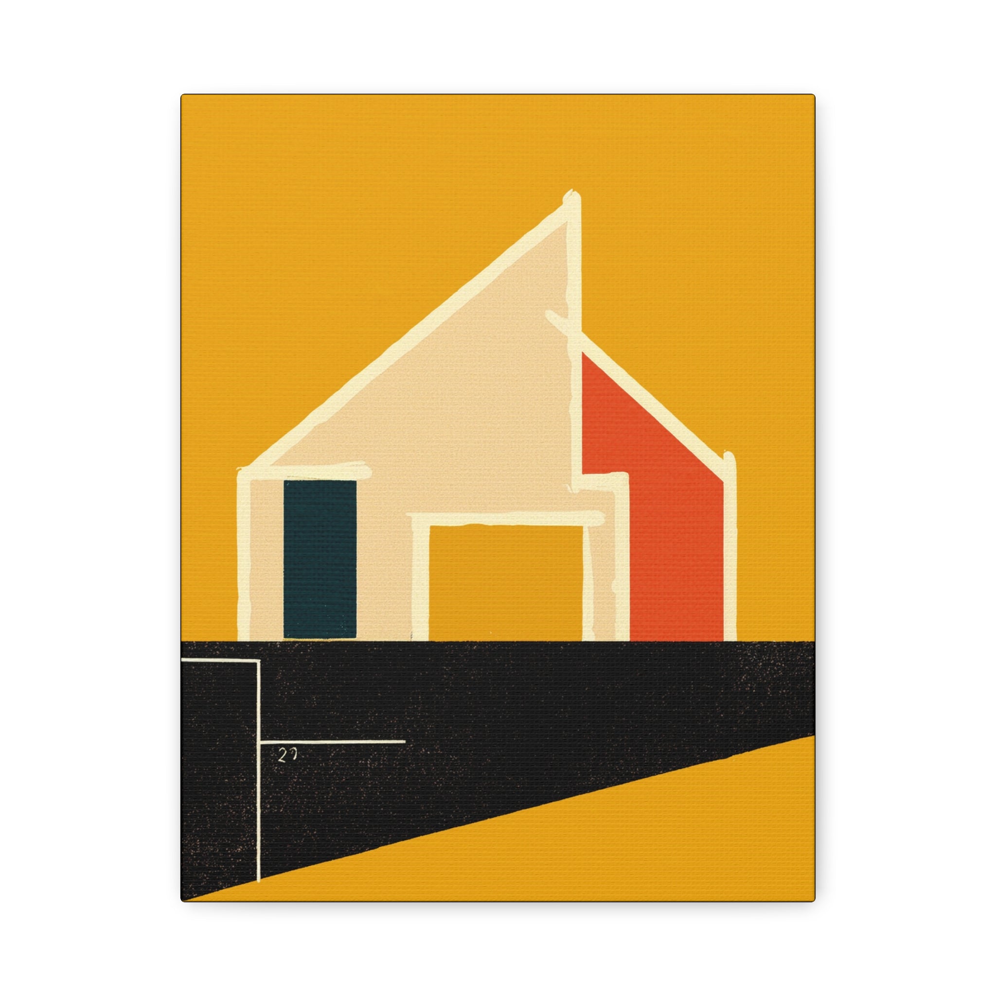 Midwest Modern Abstract MCM Inspired House Home Art - Matte Canvas, Stretched, 1.25" -  home decor, wall art, mid-century, mod, mcm