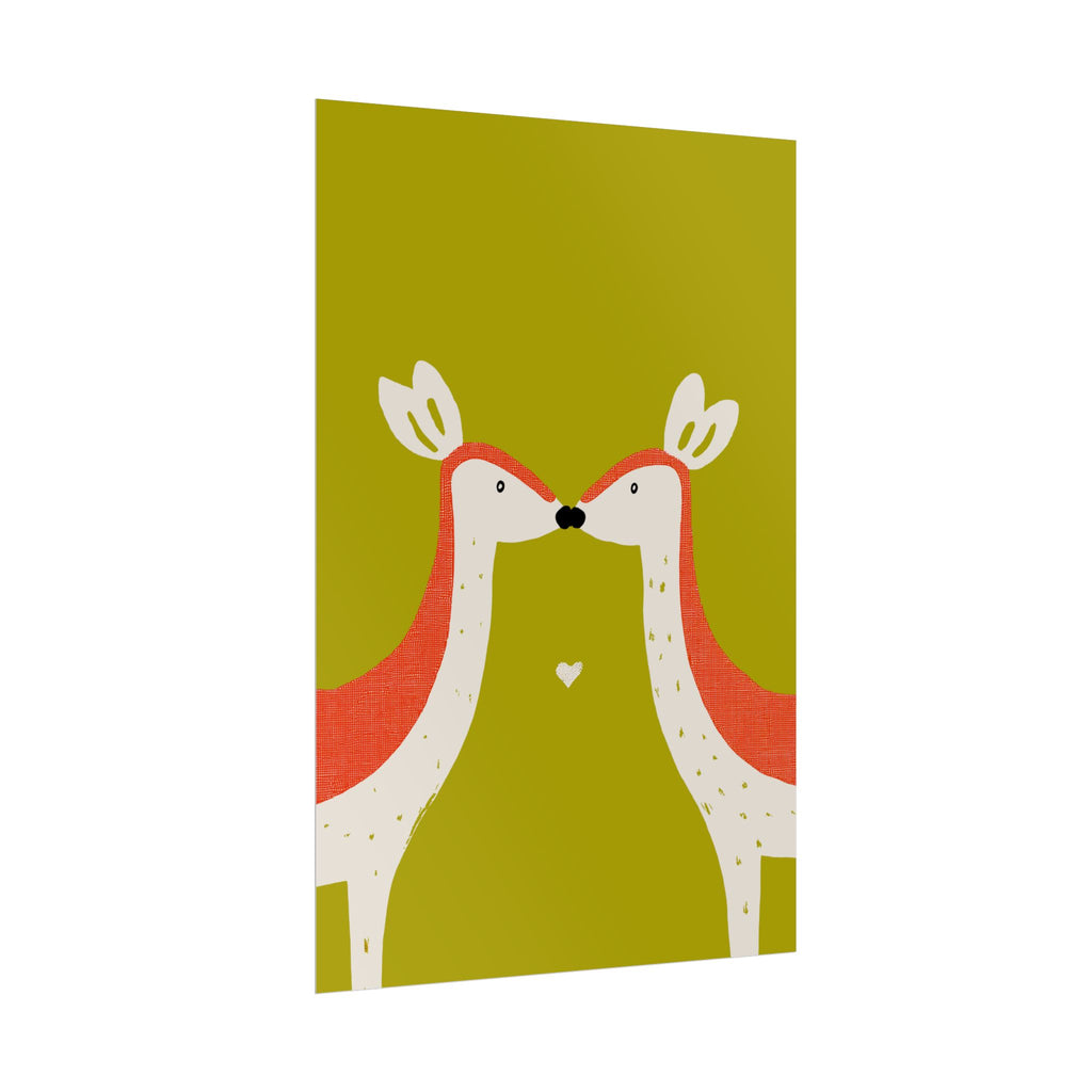 Animal Love Print Deer Only Rolled Poster - Animals, Deer, Doe, Valentines Day, Nature, Love