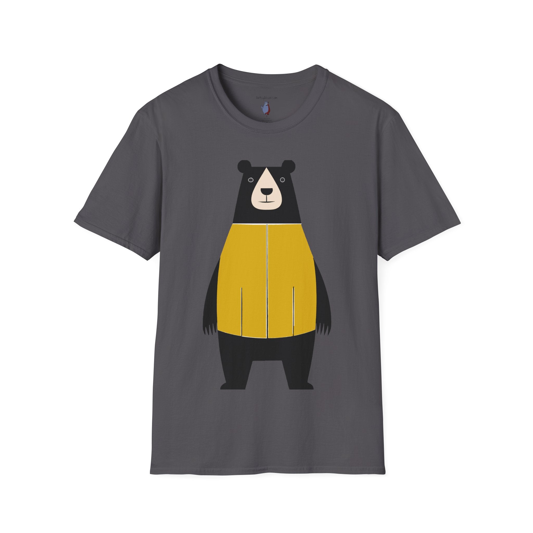 Bear in Yellow Graphic Art - 100% Cotton T-Shirt