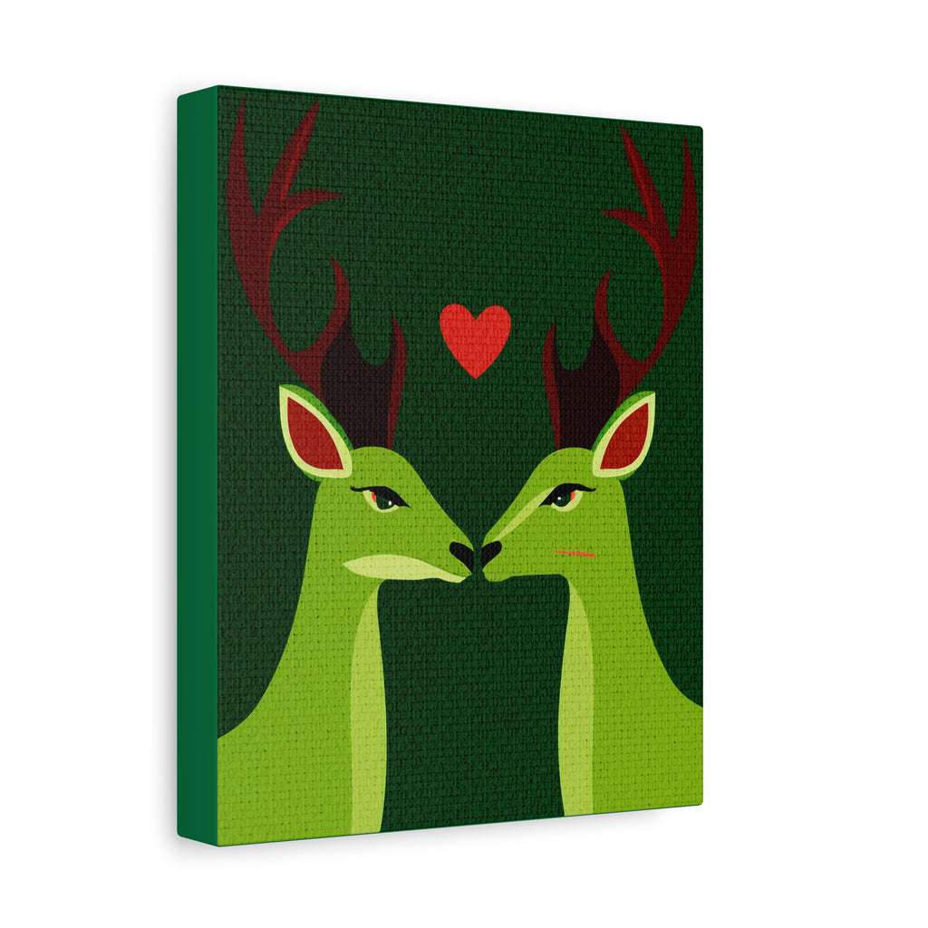 Midwest Modern Deer In Love Art Print - Matte Canvas, Stretched, 1.25"