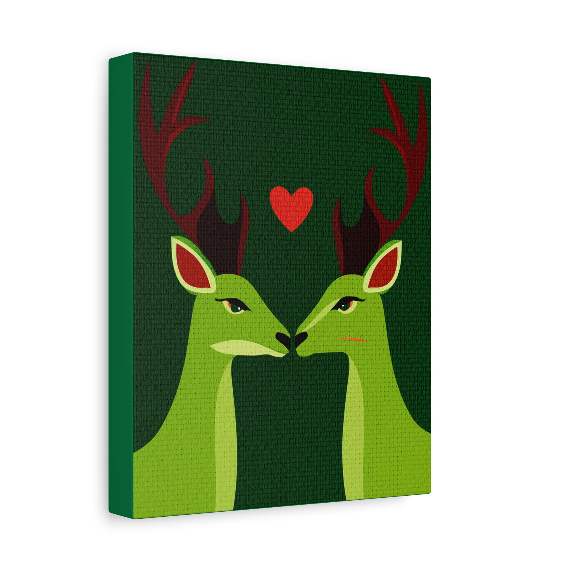Midwest Modern Deer In Love Art Print - Matte Canvas, Stretched, 1.25"