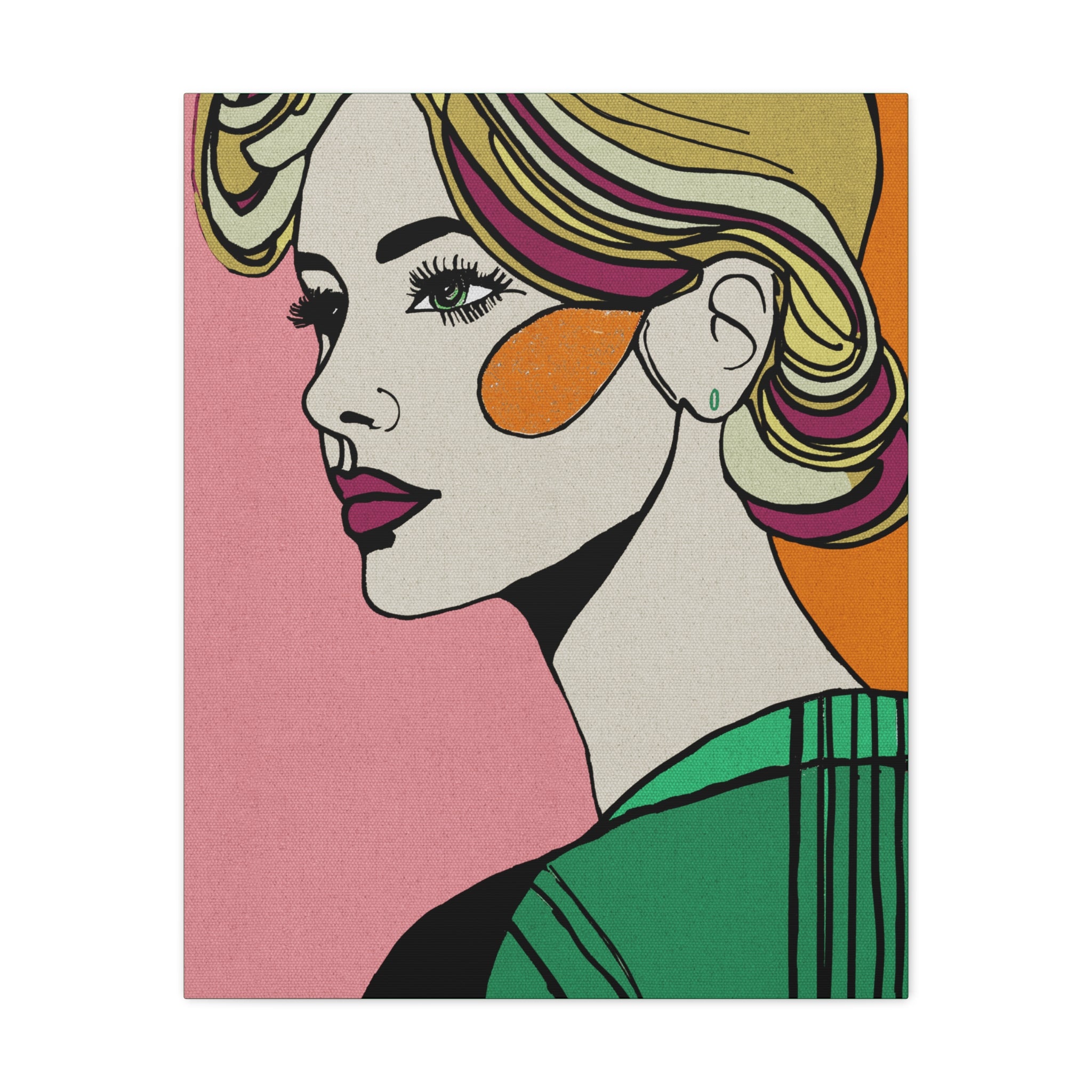 Dreamy Woman No. 1 Modern Graphic Art Print - Matte Canvas, Stretched, 1.25"