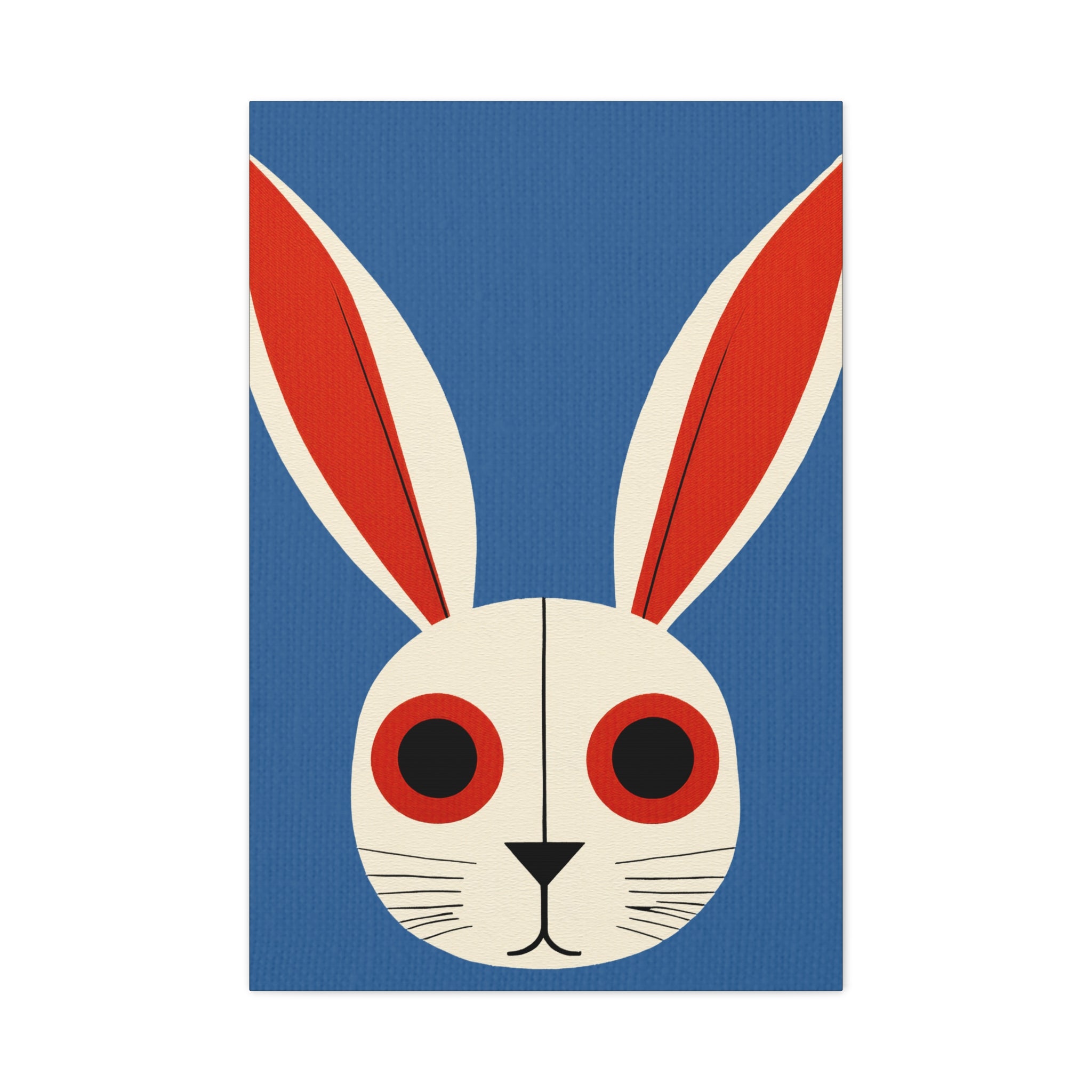 Pop Art Style Bunny Face Portrait - Matte Canvas, Stretched, 1.25"