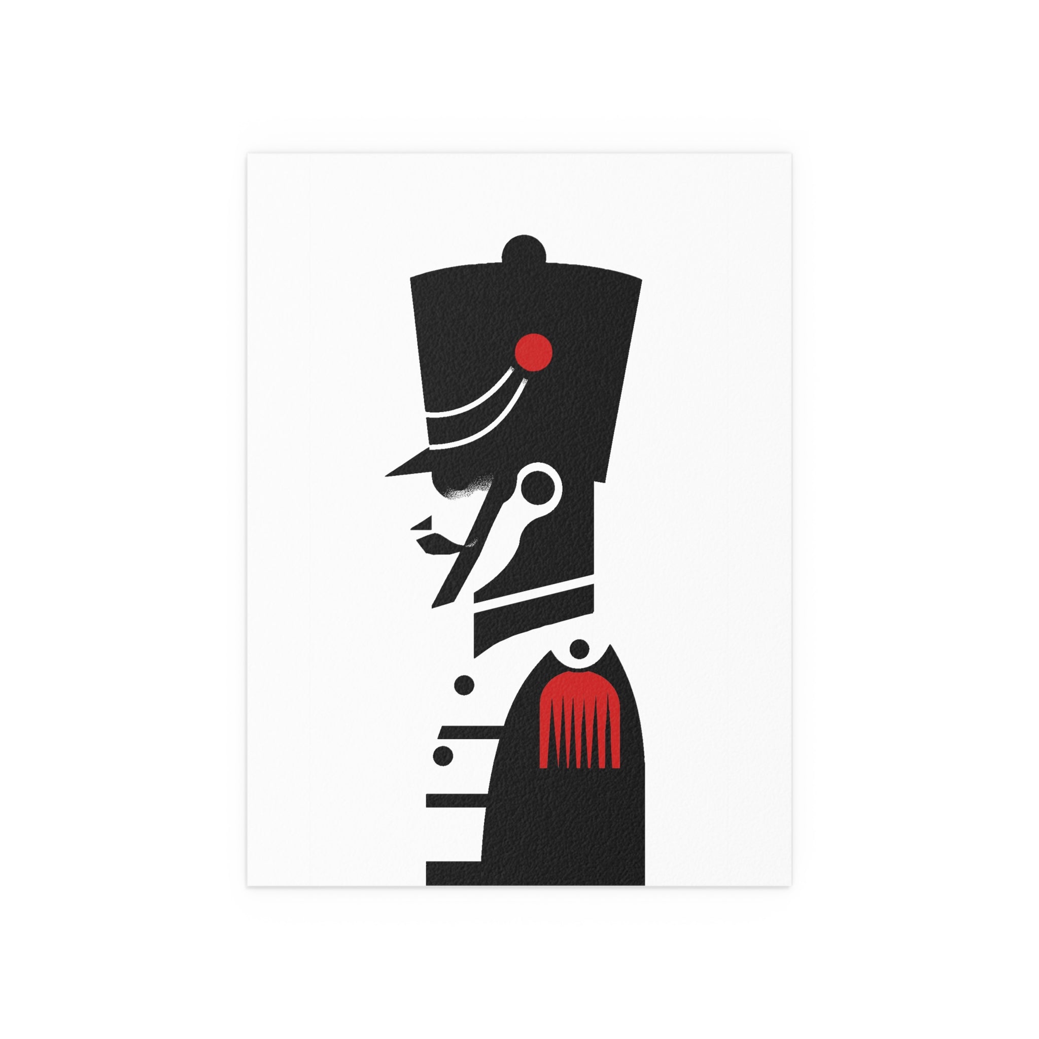 Midwest Mod Nutcracker Silhouette in Classic Red Seasonal Silk Poster, Indoor and Outdoor Decor, Unique Home Decor, Seasonal Decor, Nutcracker, Christmas, Holiday