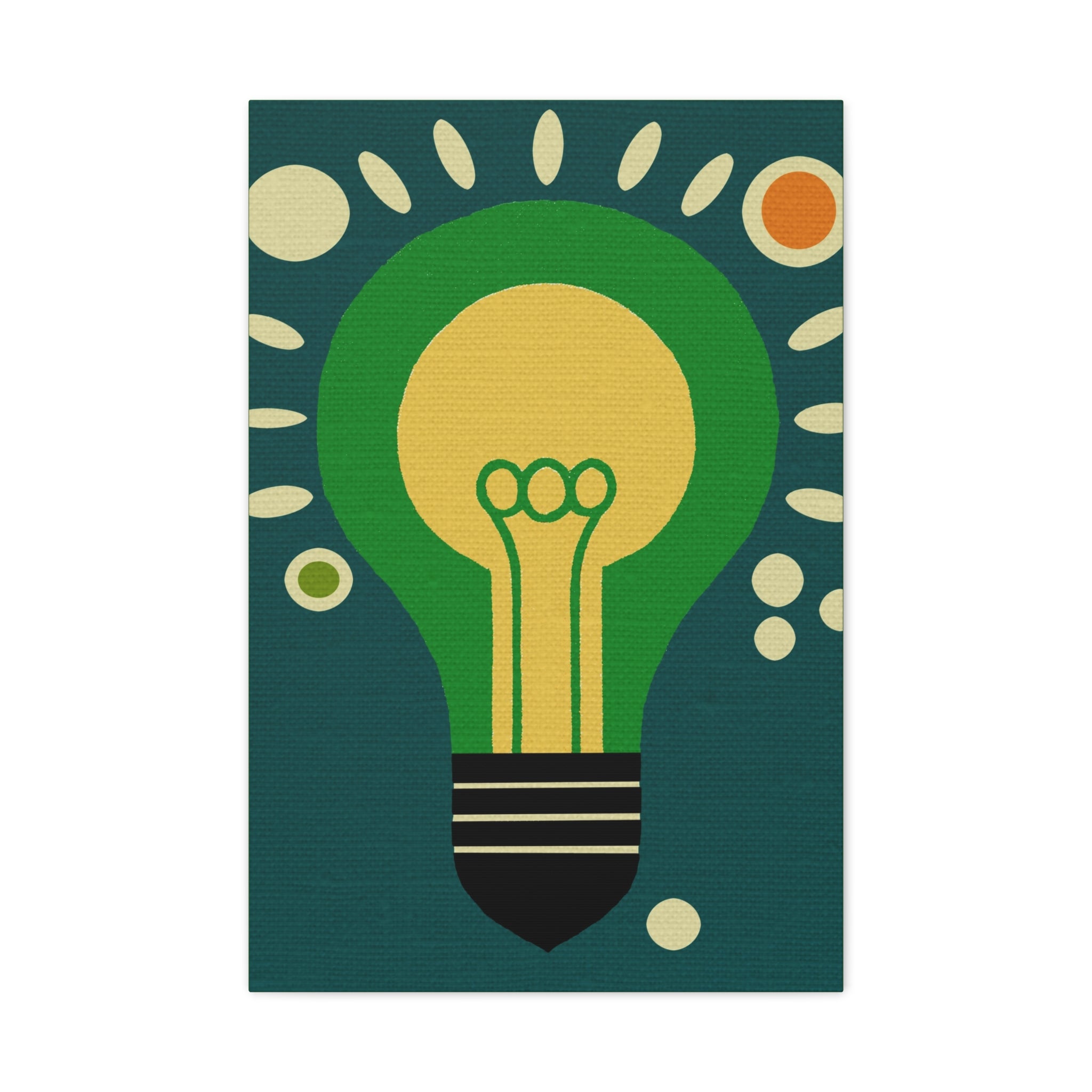 Midwest Modern Abstract Pop Art Style Idea Lightbulb Art - Matte Canvas, Stretched, 1.25" -  home decor, wall art, pop, lightbulb, ideas