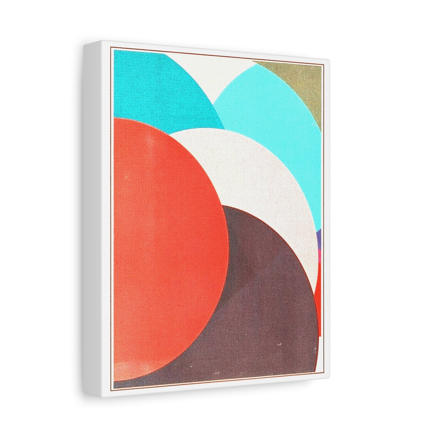 Retro Inspired Abstract Circle Rock Graphic Art Print - Matte Canvas, Stretched, 1.25"