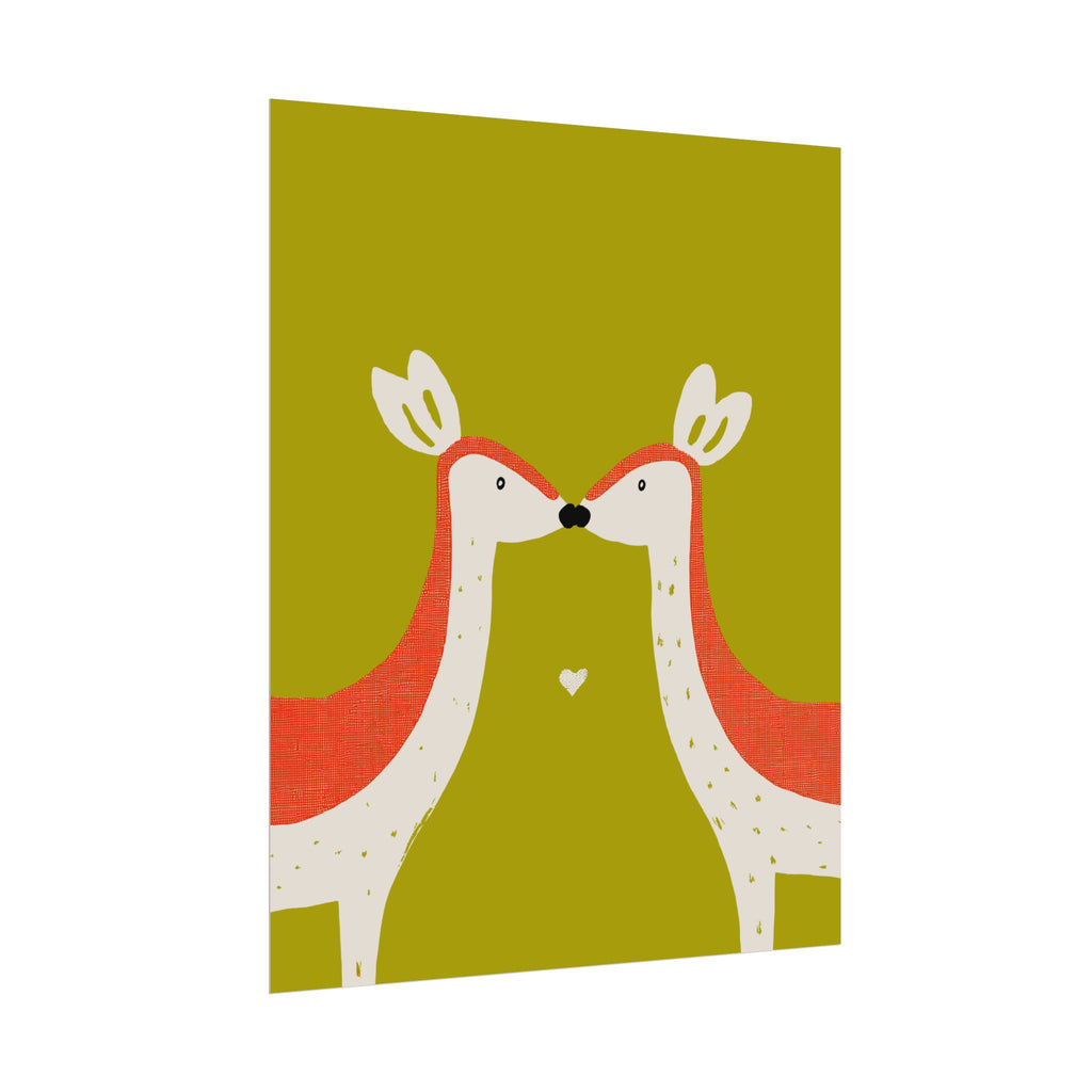 Animal Love Print Deer Only Rolled Poster - Animals, Deer, Doe, Valentines Day, Nature, Love