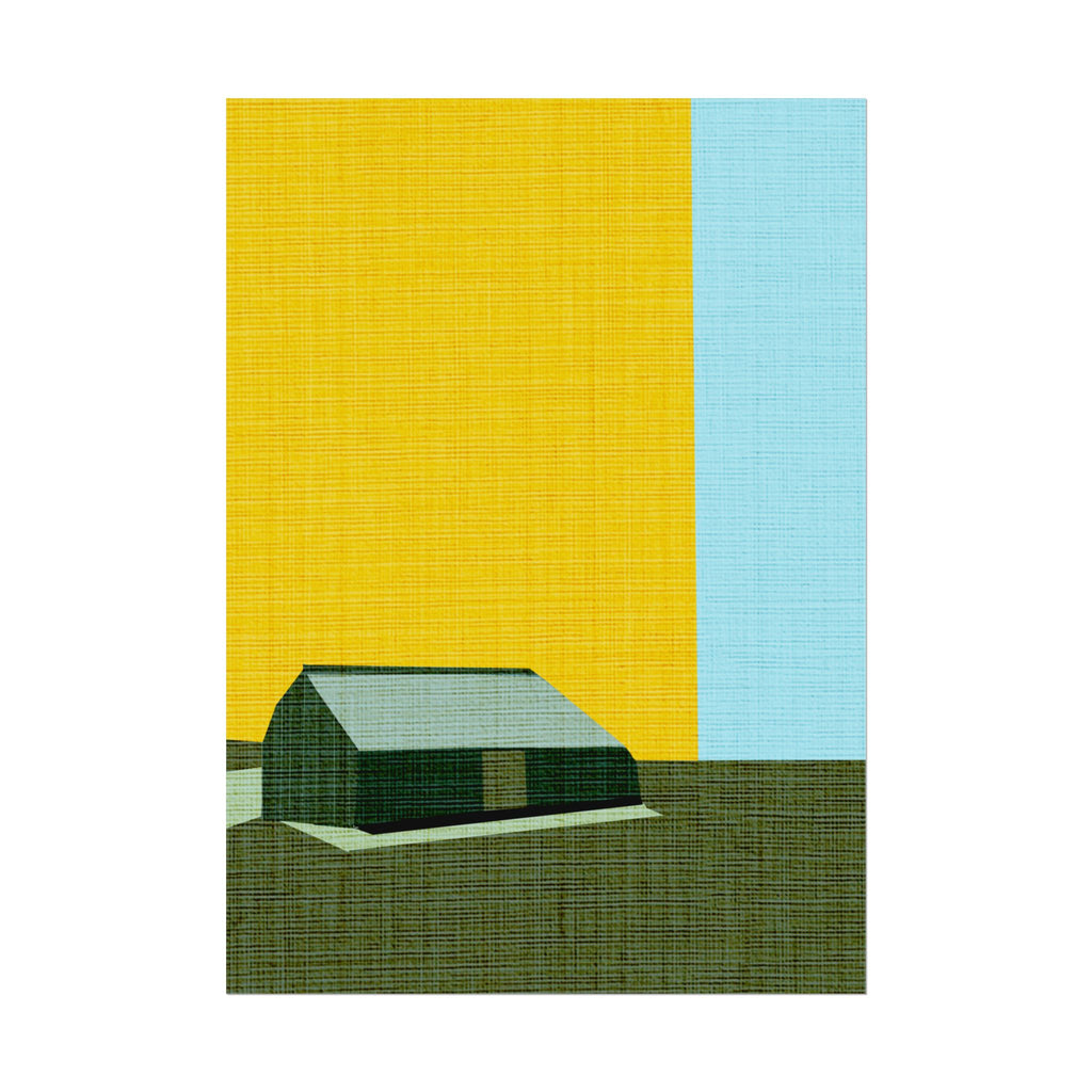 Midwest Modern Prairie Green Barn Landscape Print Rolled Poster | Wall Art, Midwest Mod, Prairie, Architecture