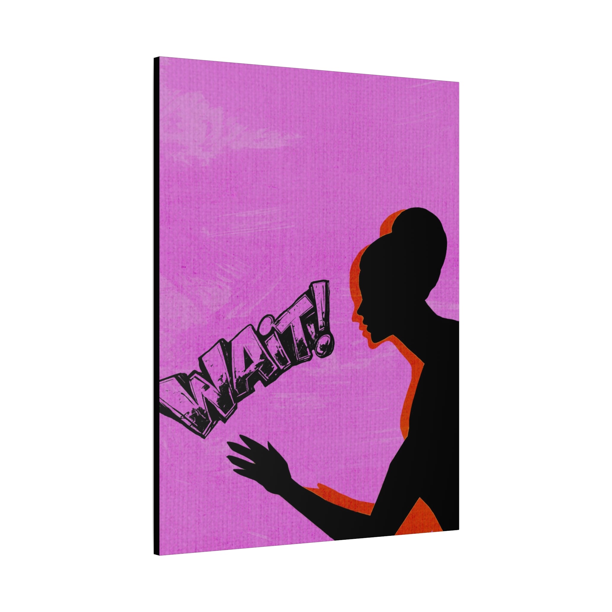 Midwest Modern Icon Pop Art WAIT Print - Matte Canvas, Stretched, 1.25" - wall decor, fun art,  bold, woman, women