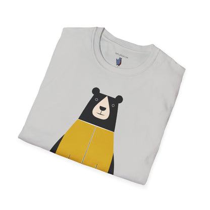 Bear in Yellow Graphic Art - 100% Cotton T-Shirt