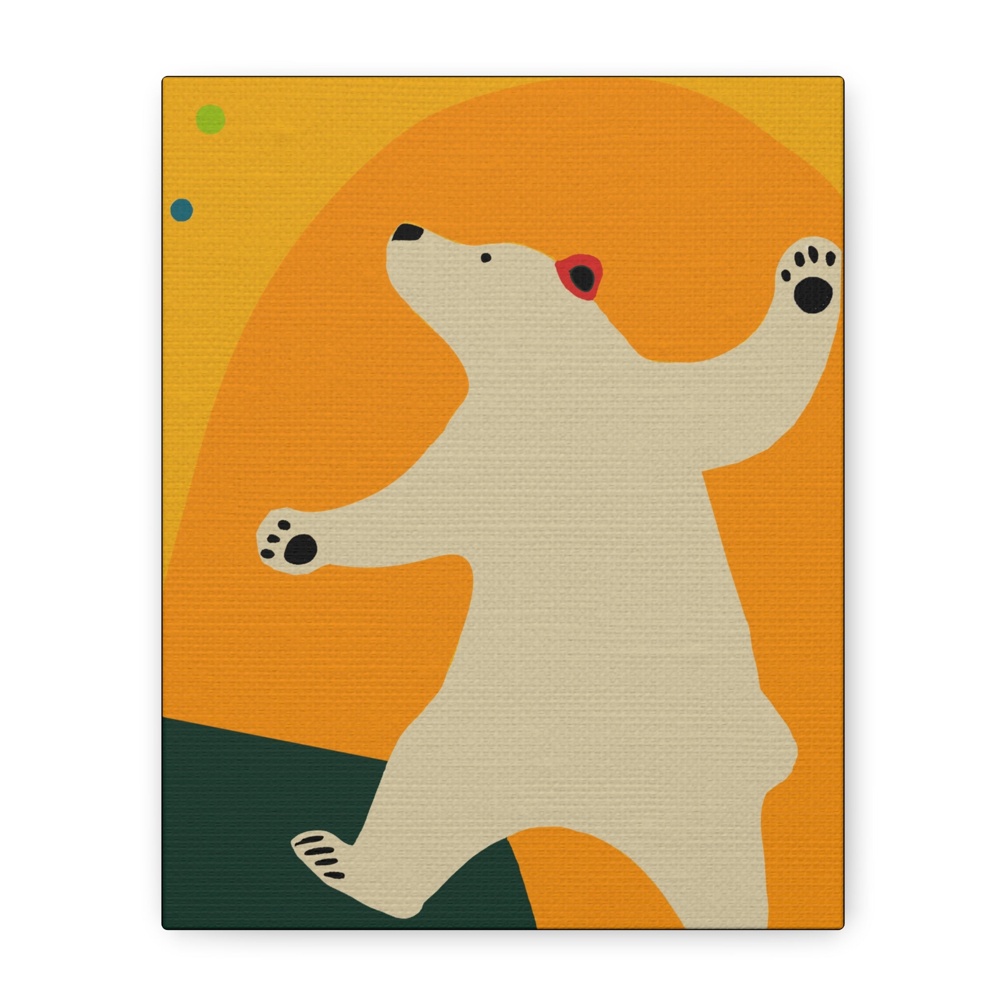 Midwest Modern Pop Art Style Juggling Bear Print - Matte Canvas, Stretched, 1.25"