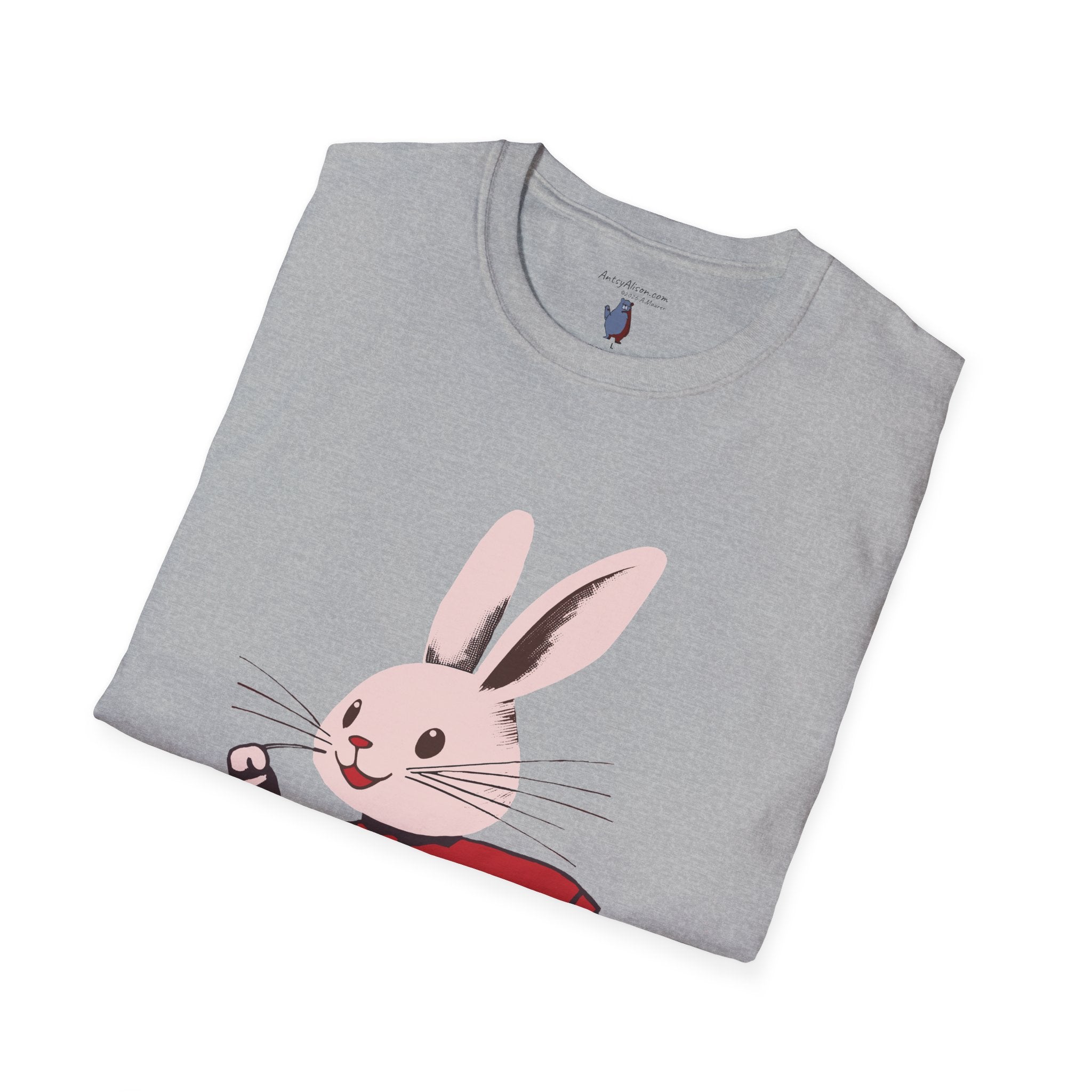 Midwest Modern Run Rabbit Run #2- 100% Cotton Graphic Tee - animal lovers, rabbit, bunny, easter, spring