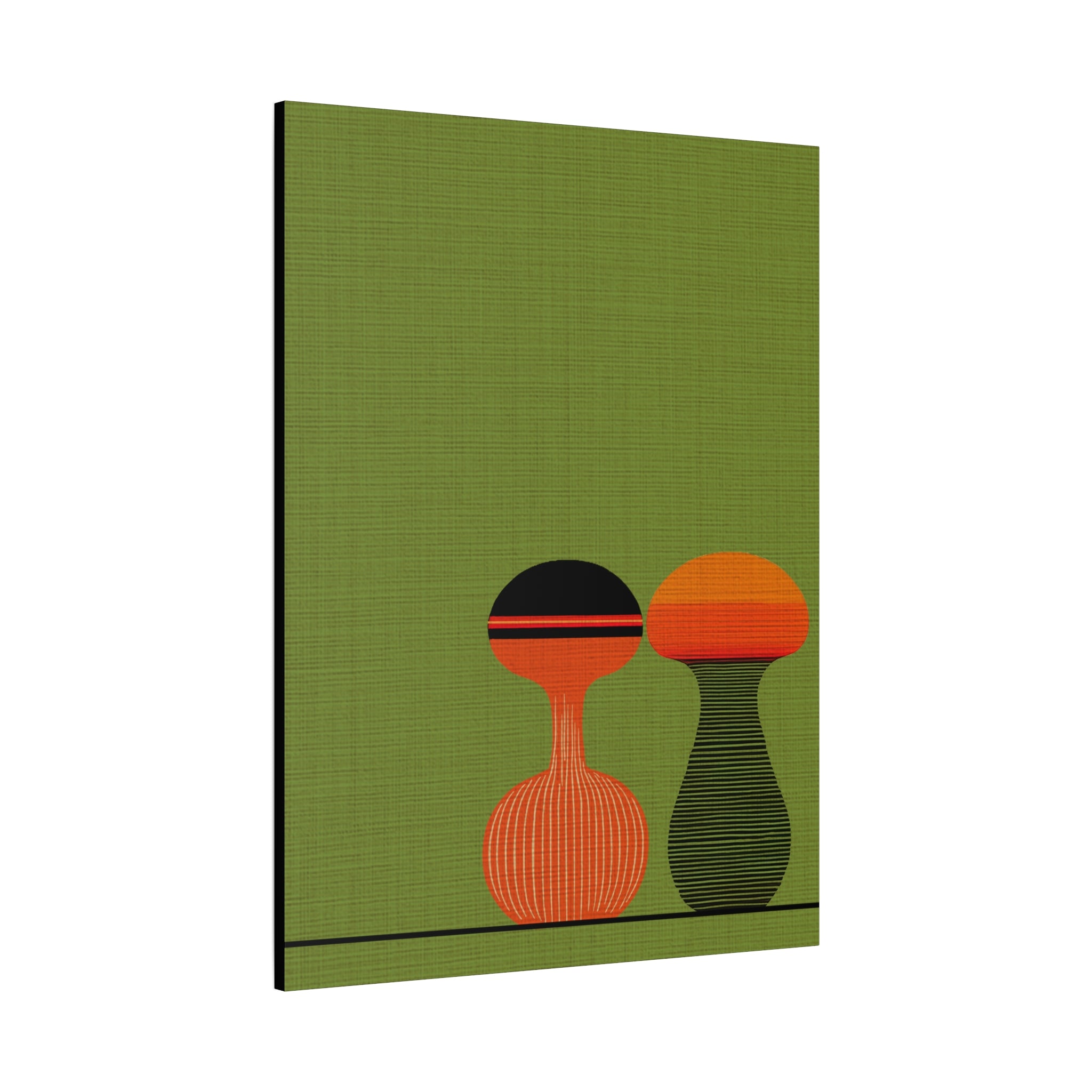 Midwest Mod Salt & Pepper Print - Danish Modern Inspired - Matte Canvas, Stretched, 1.25"