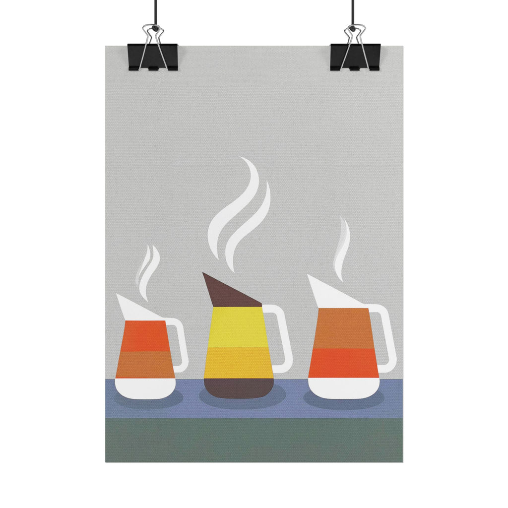 Danish Modern Inspired Coffee Pot Art Print Rolled Poster | Wall Art, Midwest Mod, Danish Modern, Coffee, Coffee Pot