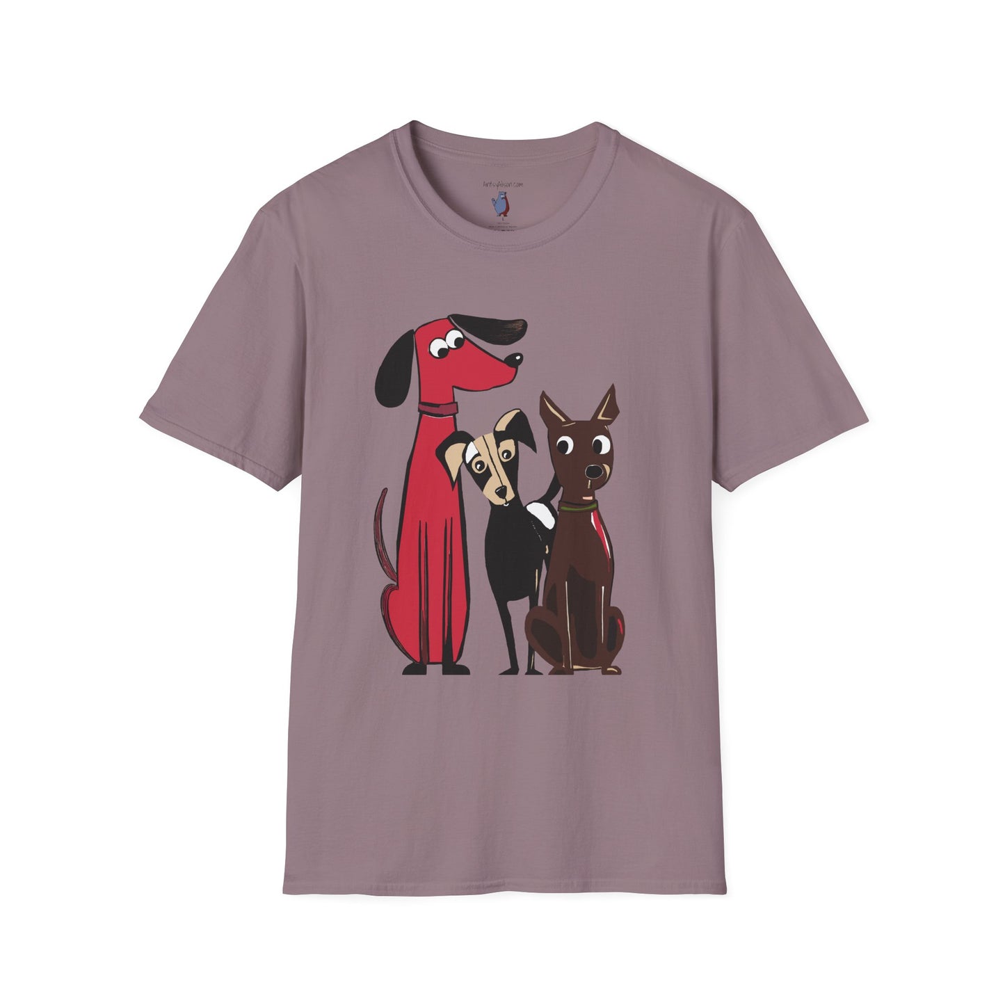 Retro Dog Trio Graphic Art - 100% Cotton T-Shirt