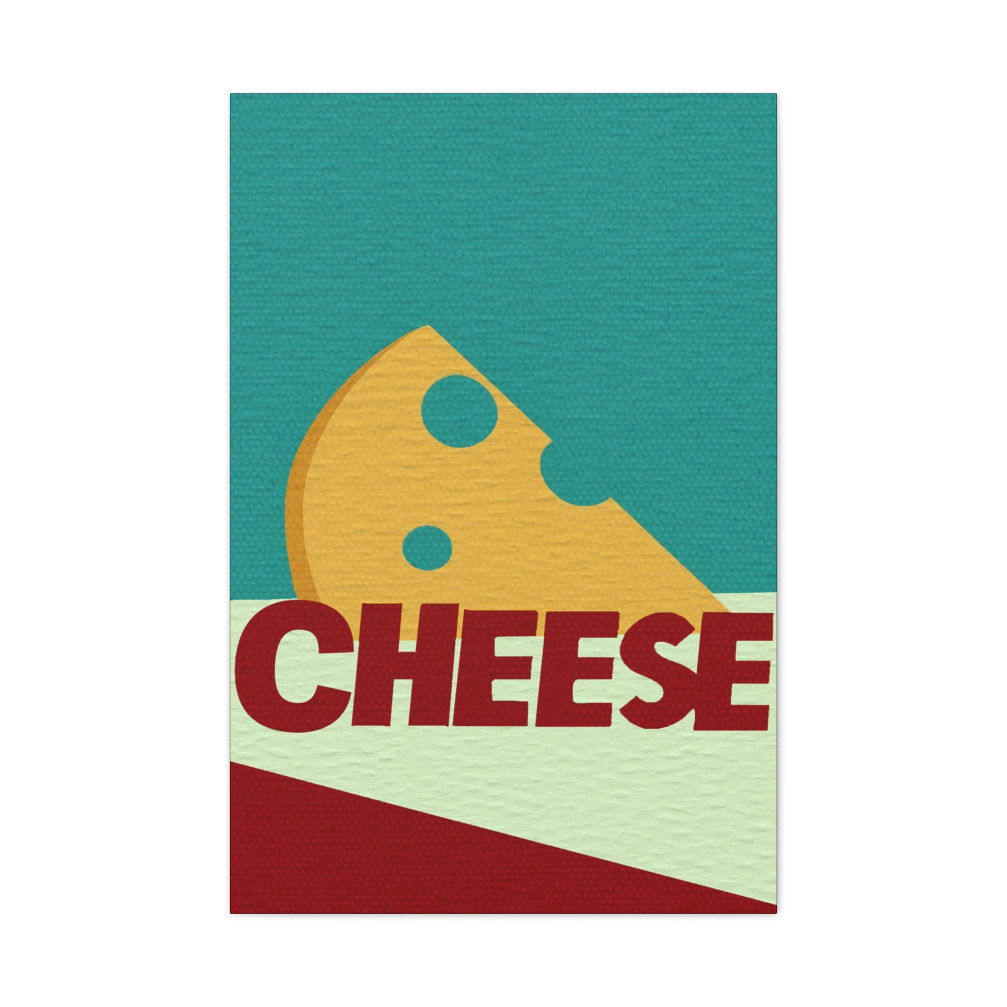 Pop Art Style CHEESE Art Text Print - Matte Canvas, Stretched, 1.25"