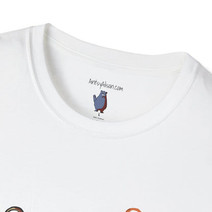 Three Frog Friends Graphic Art Print - 100% Cotton T-Shirt