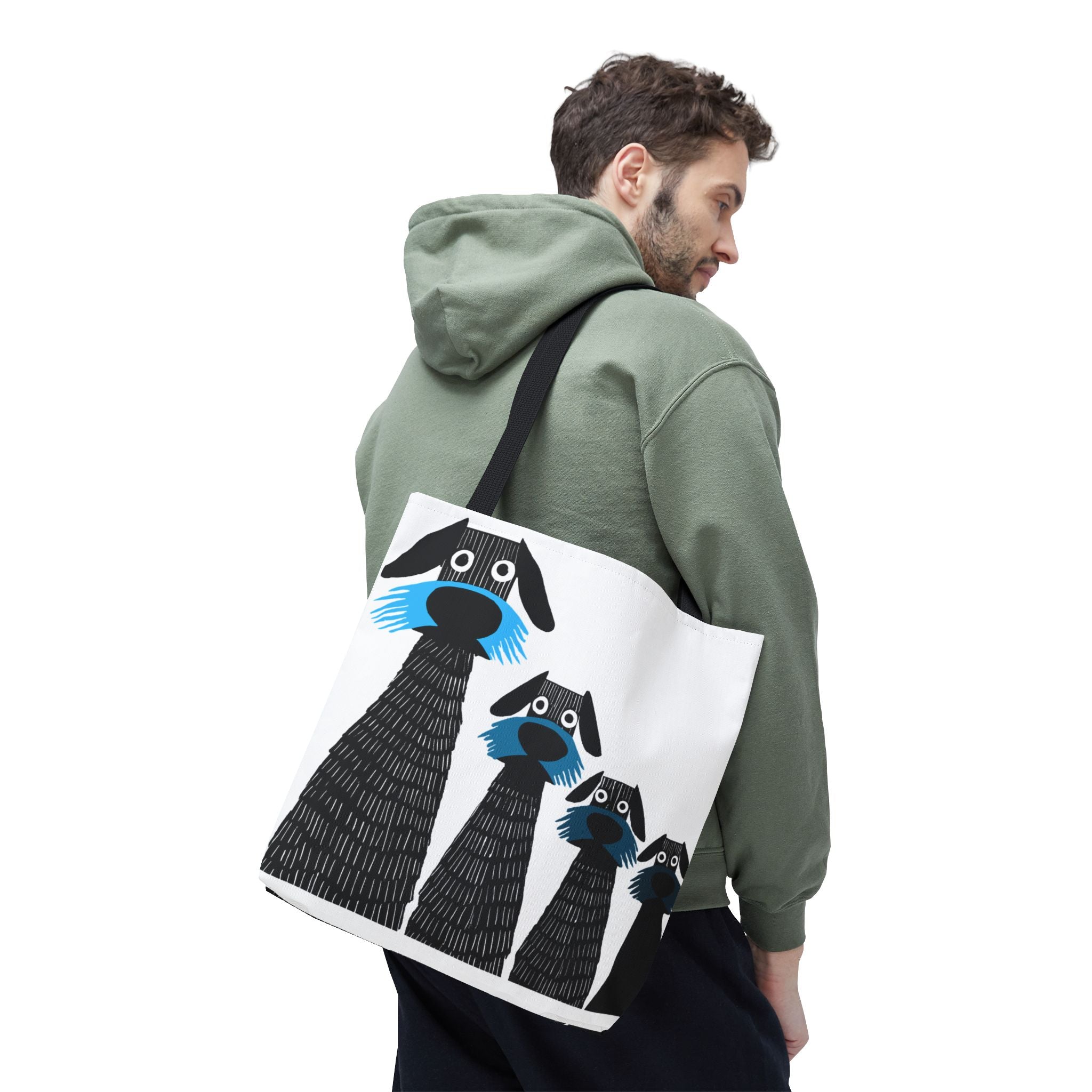 Midwest Mod Dogs on Alert Tote Bag, Eco-Friendly Shopping Bag, Beach Tote, Gift for Nature Lovers, Summer Accessory, Lightweight Carryall