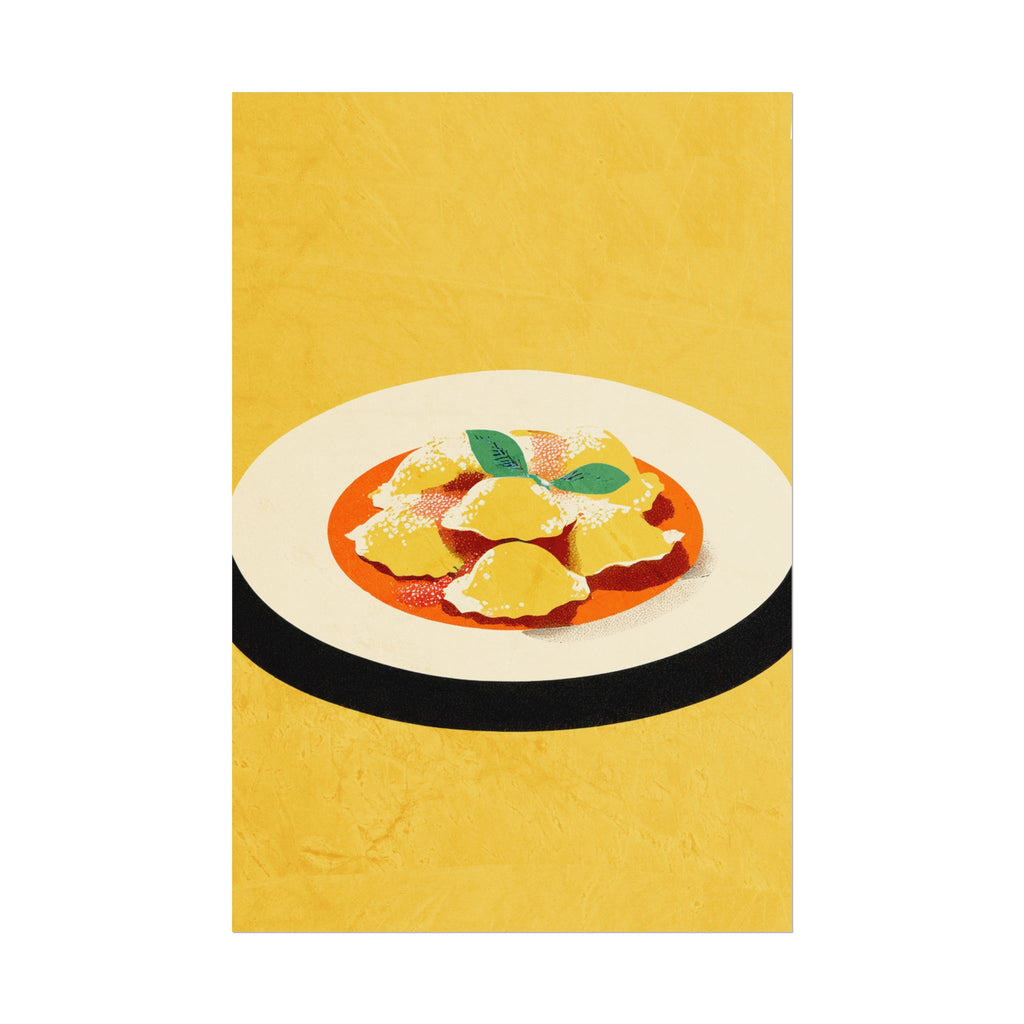 Comfort Food Pop Art Print-Ravioli Pasta Rolled Poster |