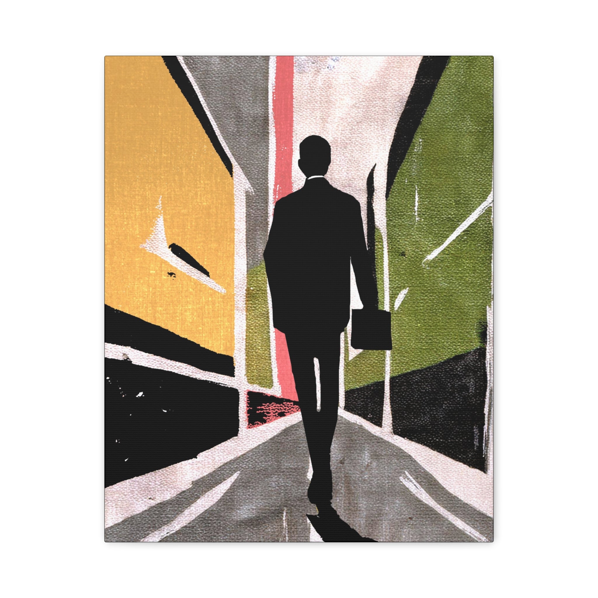 Midwest Modern Working Man Print - Matte Canvas, Stretched, 1.25" -  home decor, wall art, business, working, career, men