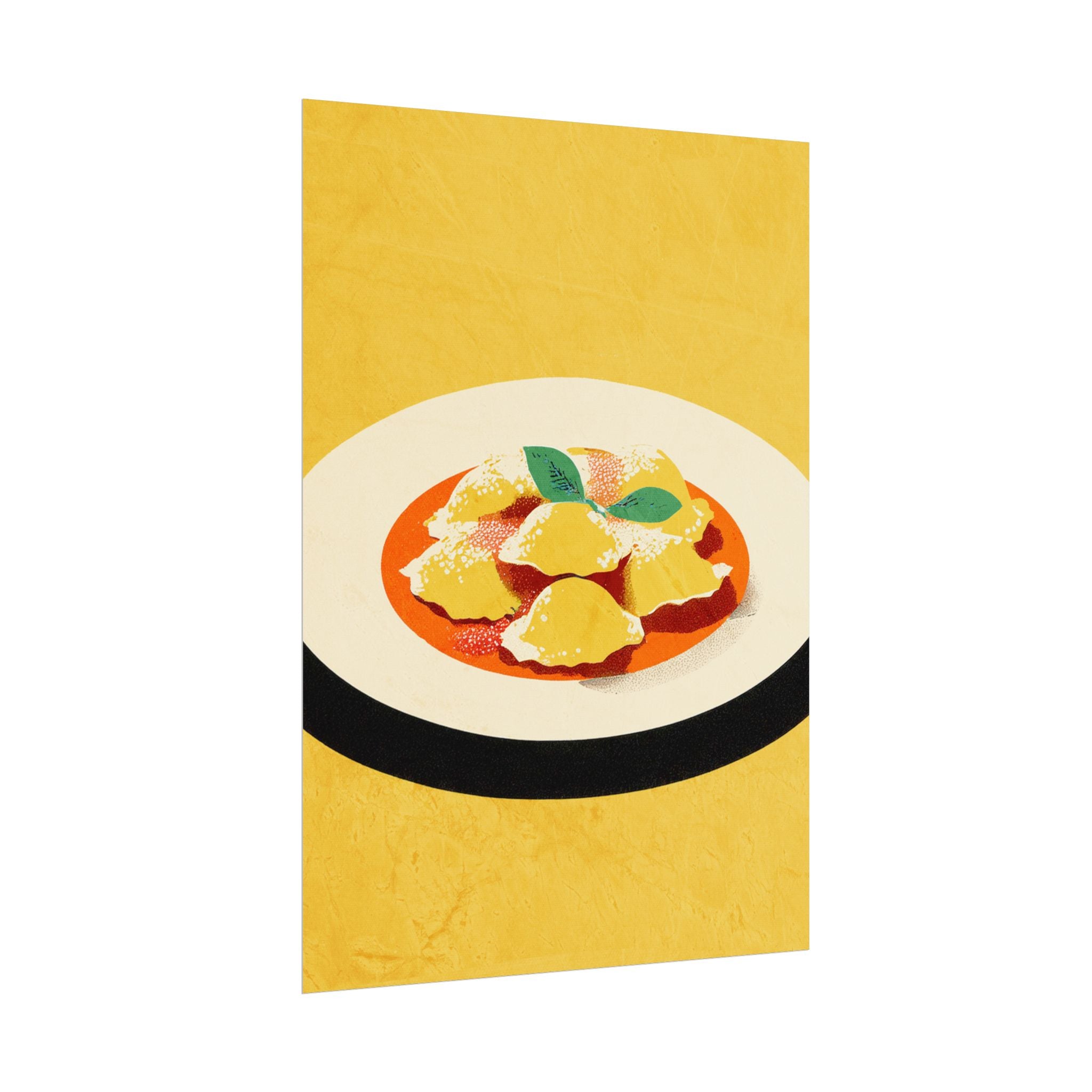 Comfort Food Pop Art Print-Ravioli Pasta Rolled Poster