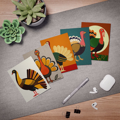 Multi-Design Thanksgiving Turkey Greeting Card (5-Pack) -  Holiday Thanksgiving Collection