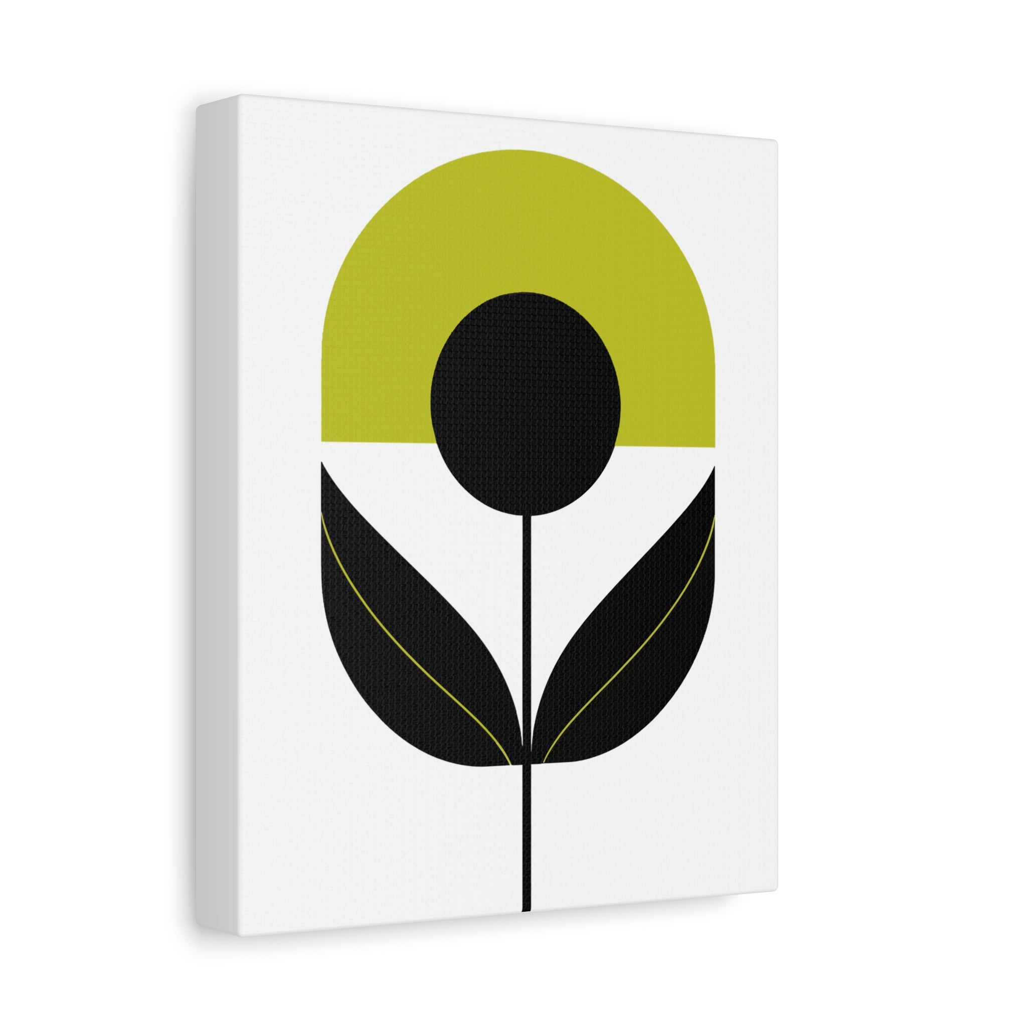 Mossy Green Mod Flower - Matte Canvas, Stretched, 1.25"