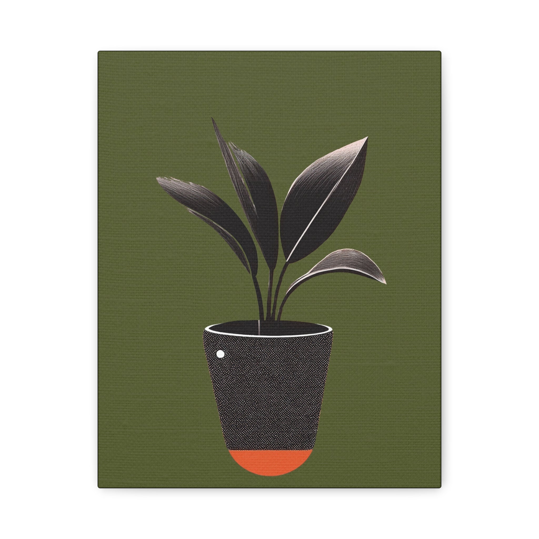 Midwest Modern House Plant Noir Print #1 - Matte Canvas, Stretched, 1.25" -  home decor, wall art, mod, mcm, plants