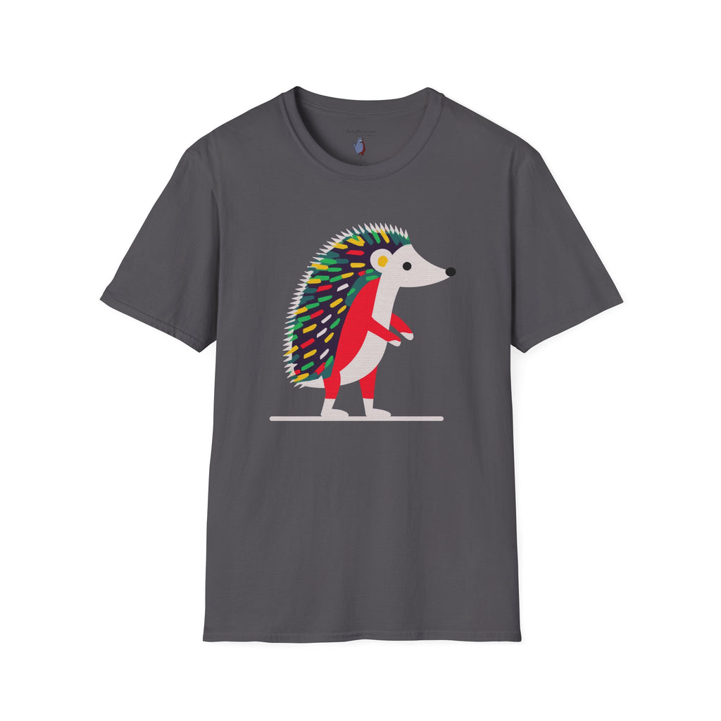 Midwest Modern Pop Icon Cutest Little Hedgehog - 100% Cotton Graphic Tee - animal lovers, cute, hedgehog, red