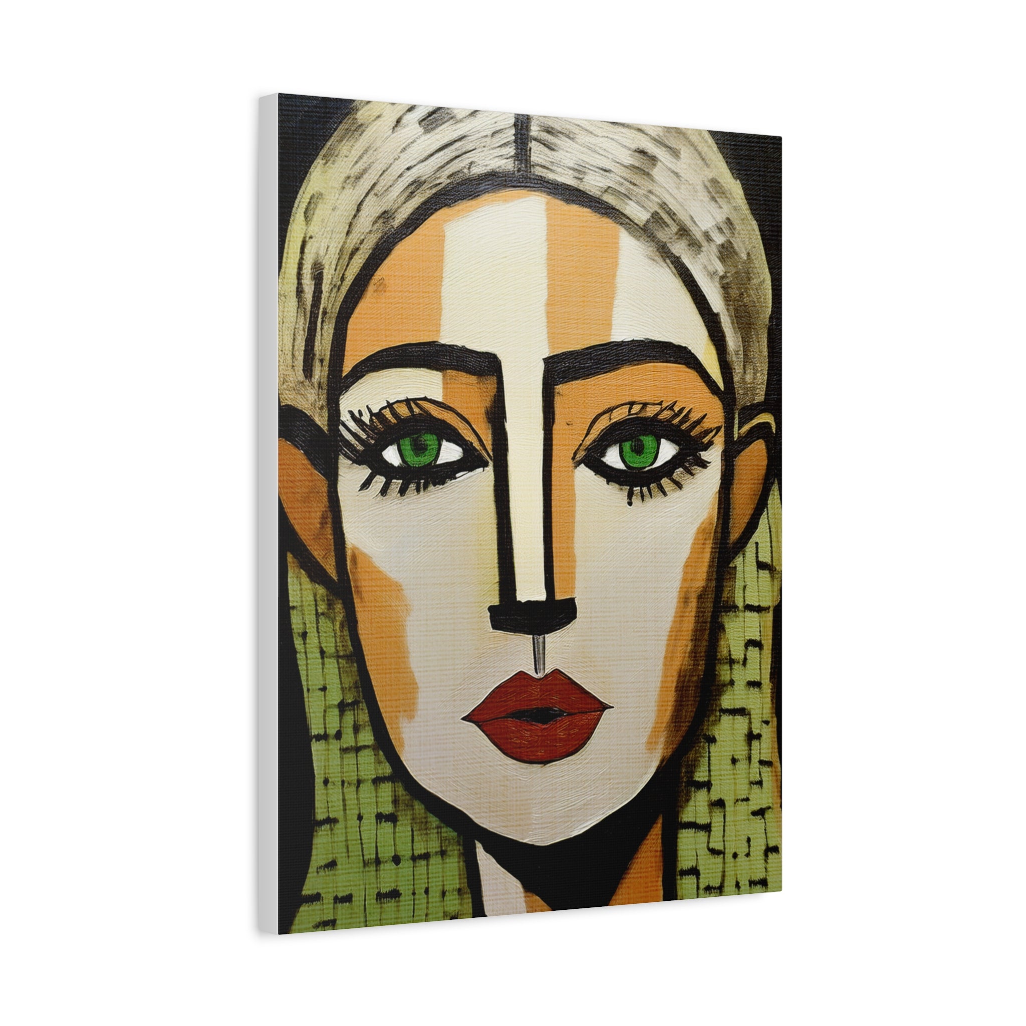 Abstract Textured Woman Portrait Art Print - Matte Canvas, Stretched, 1.25"