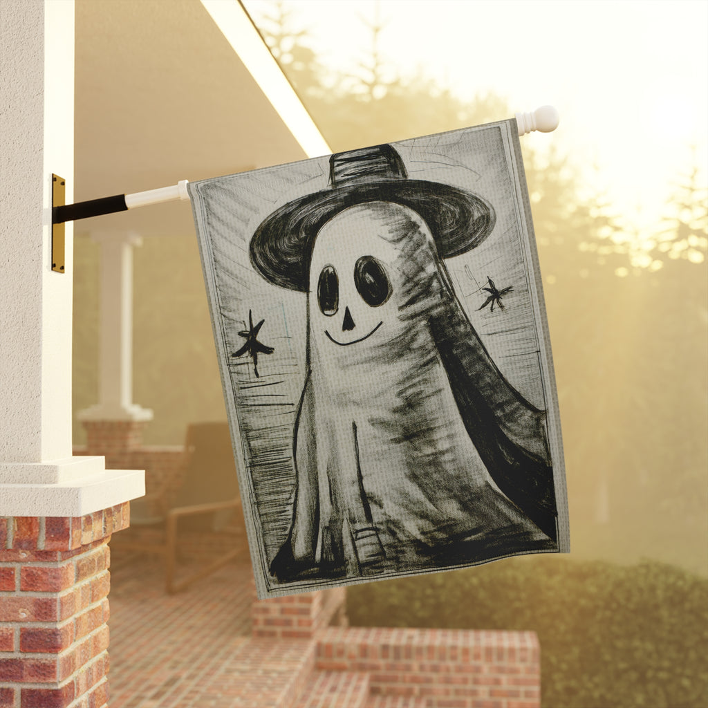 Halloween Seasonal Midwest Mod Happy Ghost Art Whimsical Yard Decoration, Unique Home & Garden Decor, Outdoor Signs, Fun Garden Art