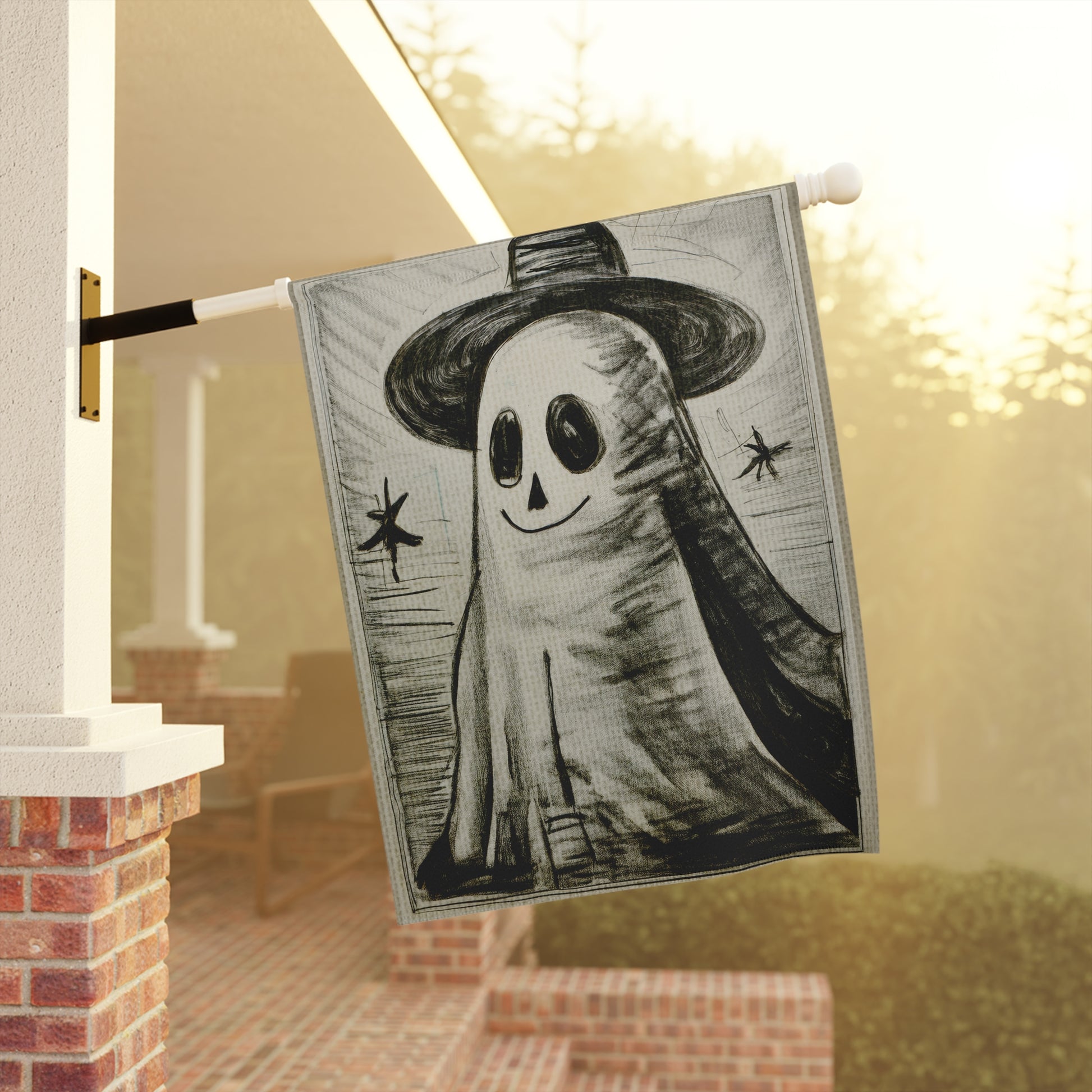 Halloween Seasonal Midwest Mod Happy Ghost Art Whimsical Yard Decoration, Unique Home & Garden Decor, Outdoor Signs, Fun Garden Art