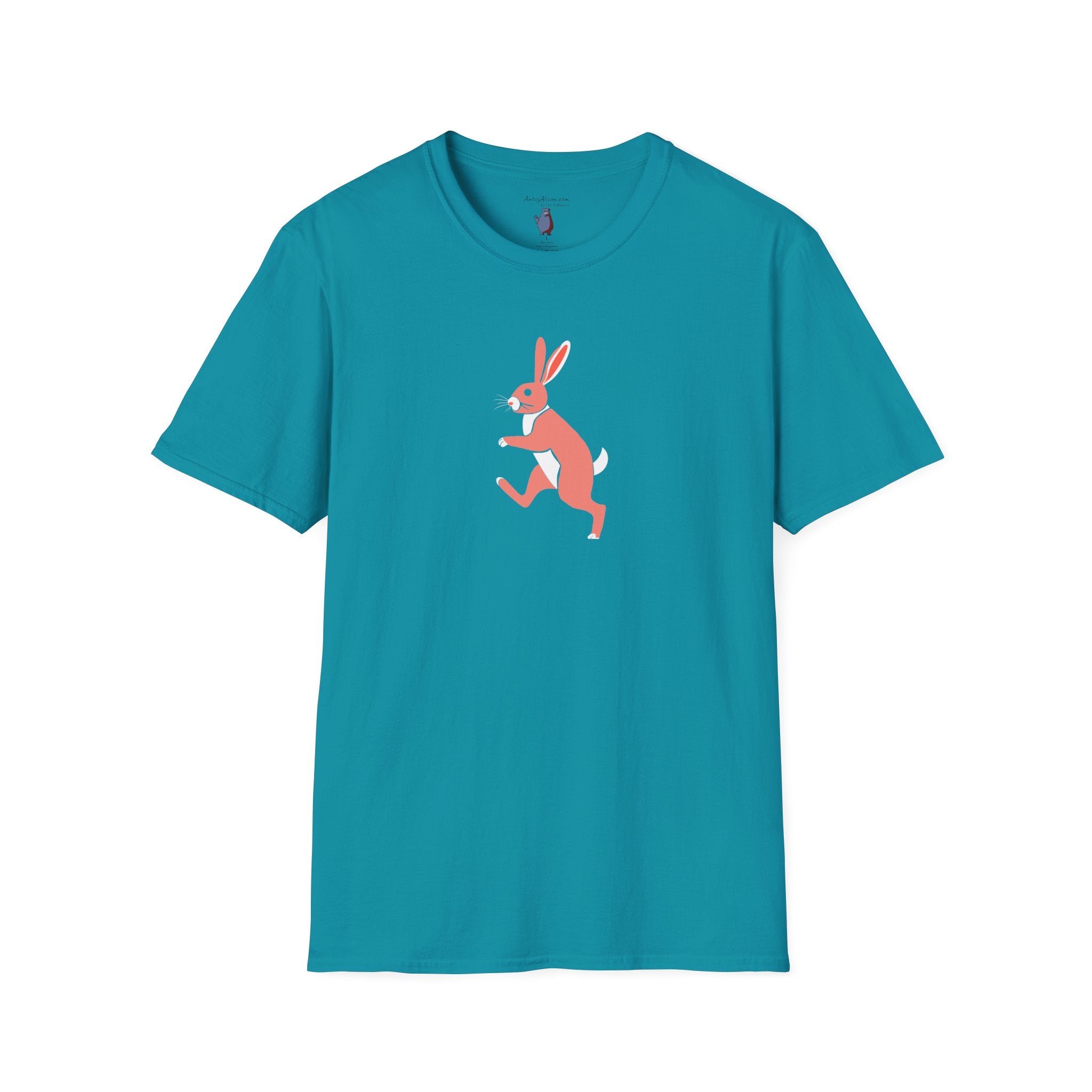Midwest Modern Run Rabbit Run #6 - 100% Cotton Graphic Tee - animal lovers, rabbit, bunny, easter, spring