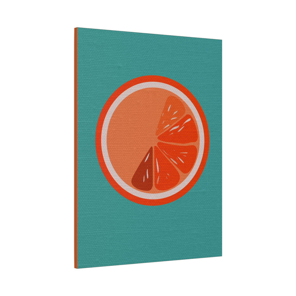 Midwest Modern Icon Pop Art Orange Slice Print - Matte Canvas, Stretched, 1.25" - wall decor, fun art,  bold, fruit, orange