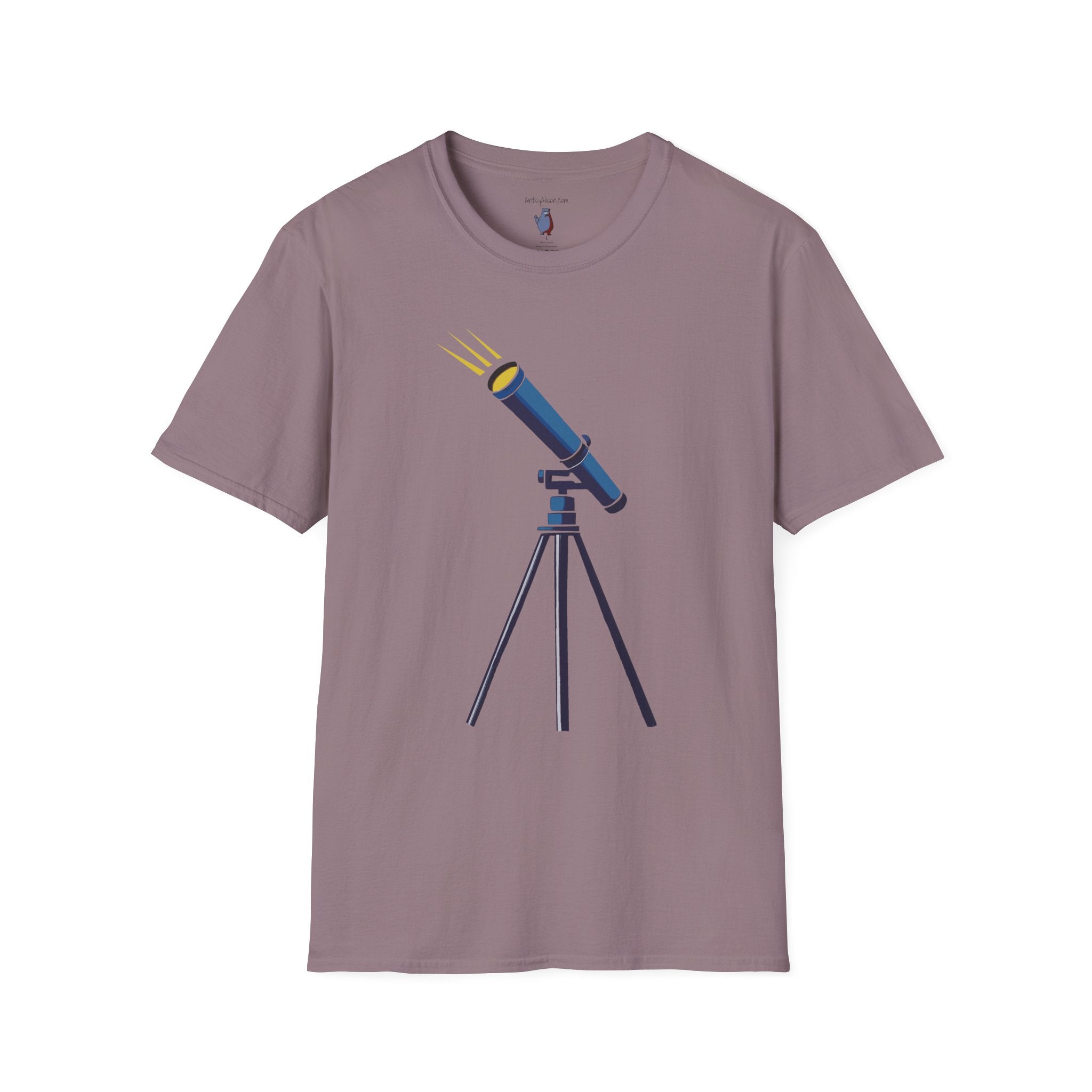 Midwest Modern Telescope Pop Art Graphic Art Tee - 100% Cotton T-Shirt