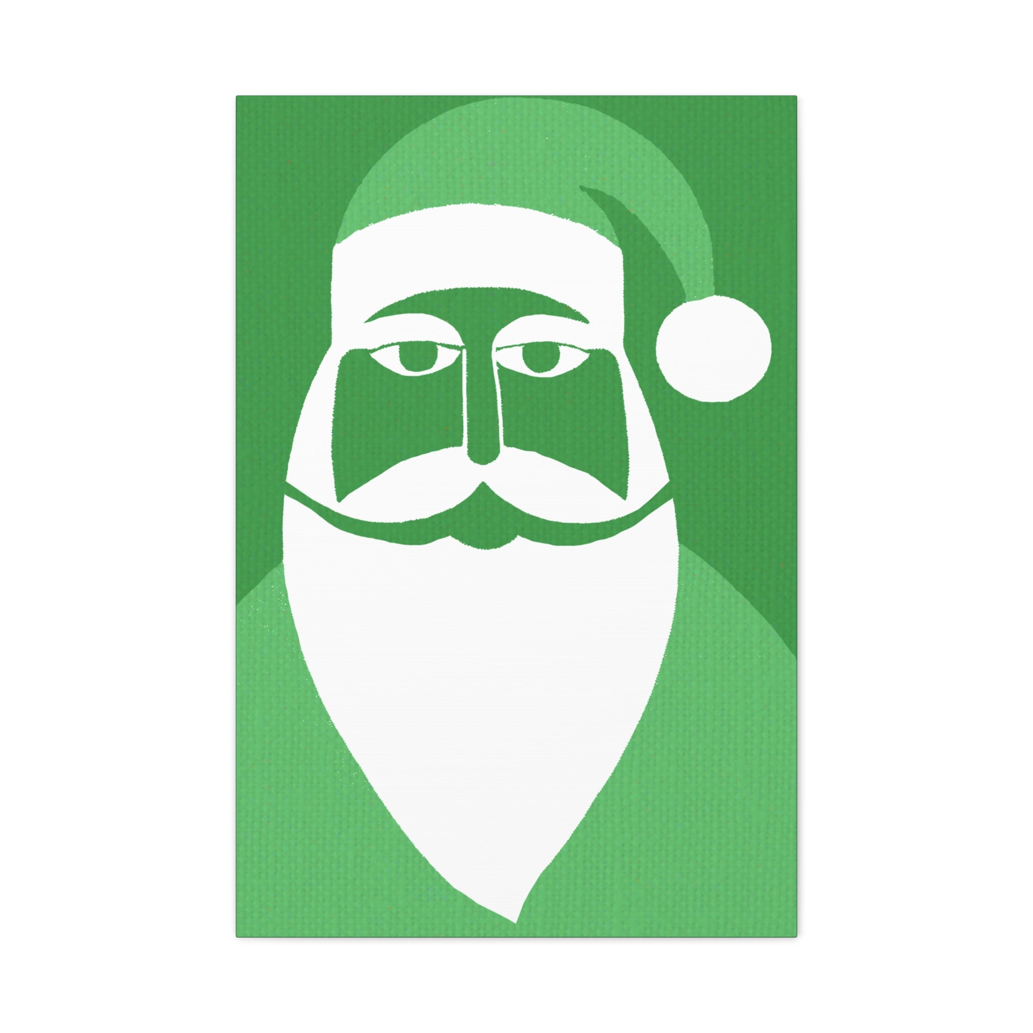 Midwest Mod Holiday Wintergreen Santa Print- Matte Canvas, Stretched, 1.25", holiday decor, Christmas, Santa, Wintergreen, Claus, Kirs Kringle