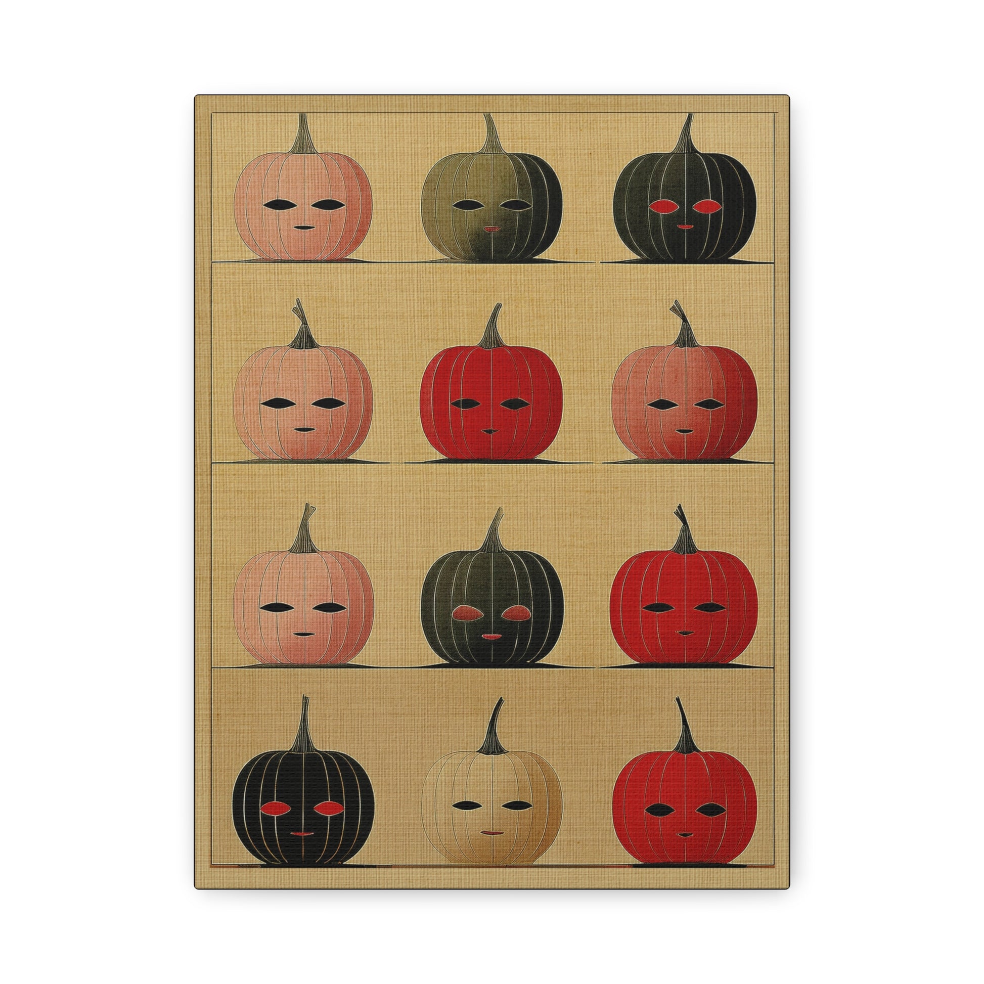 Somber Halloween Pumpkin Display Art Print  - Matte Canvas, Stretched, 1.25"