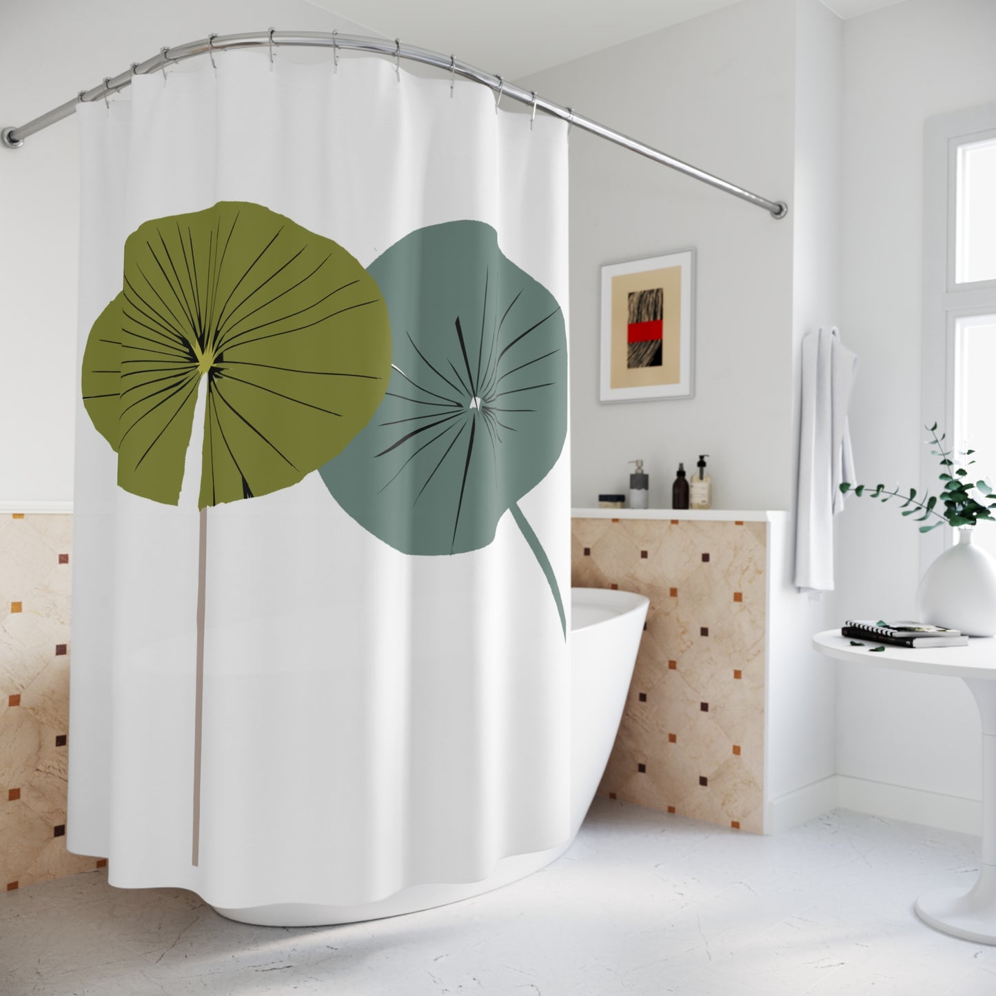 Modern Lily Pad Shower Curtain