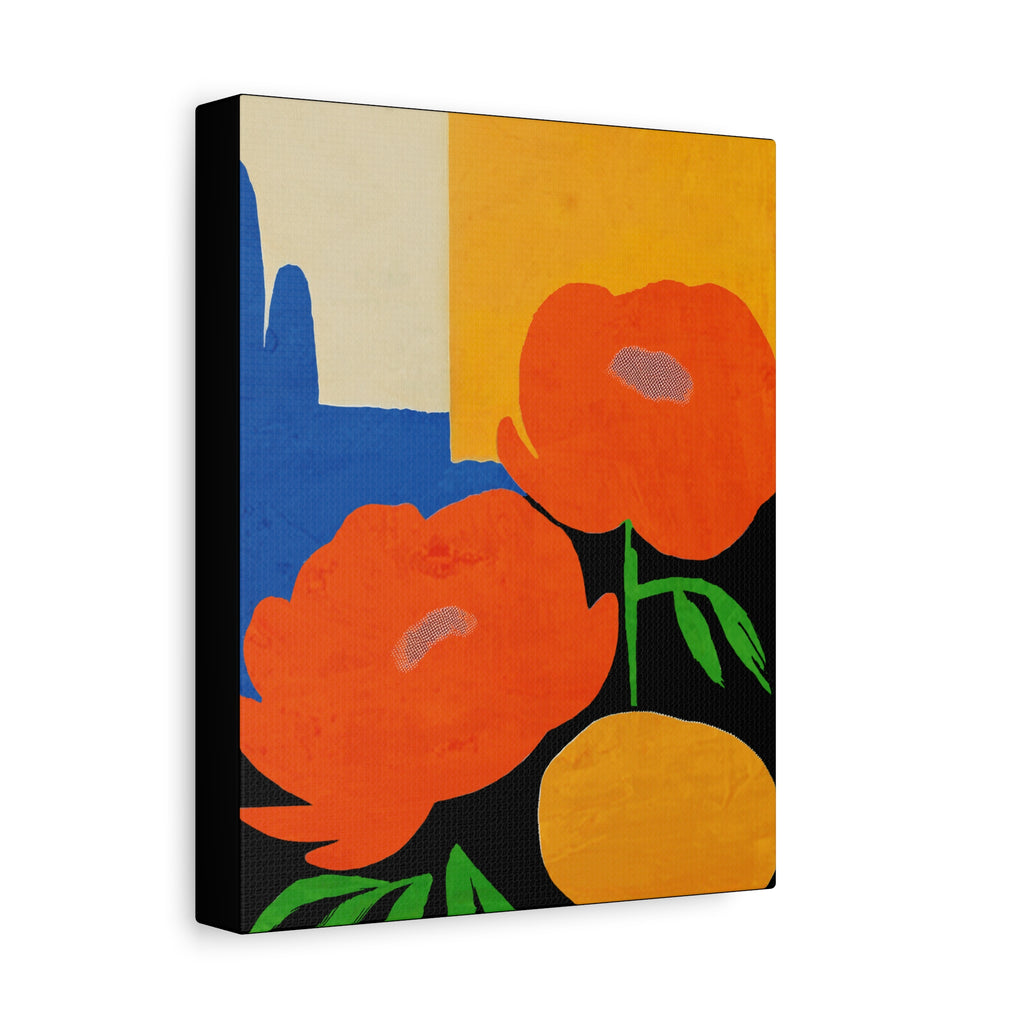 Midwest Modern Vibrant Peony Print - Matte Canvas, Stretched, 1.25"